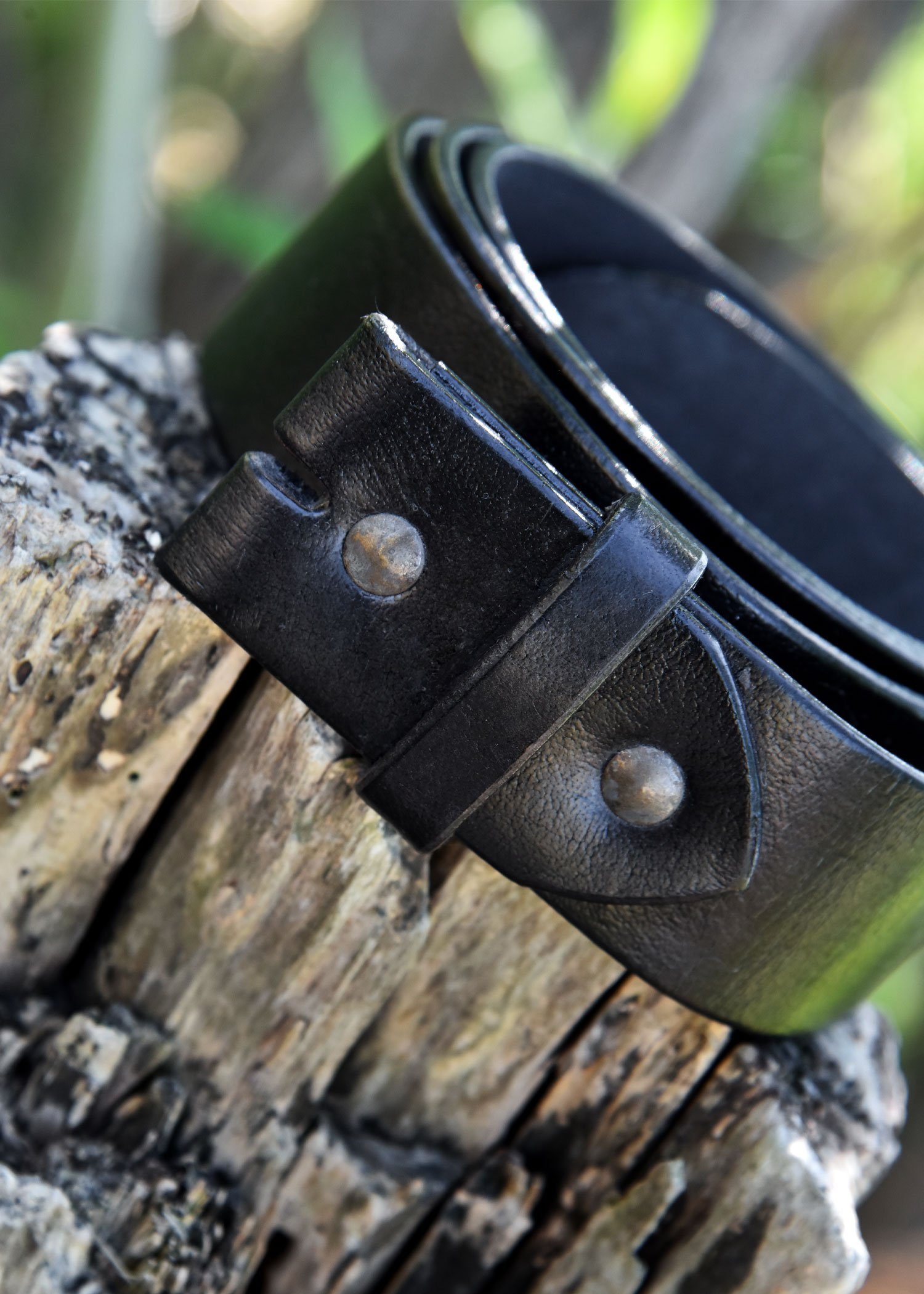 Battle Merchant Ritter-Kostüm Gürtelrohling schwarz, aus Leder