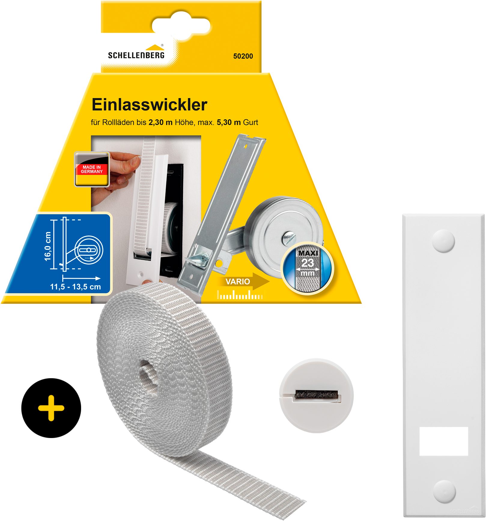 SCHELLENBERG Einlass-Gurtwickler inkl. Abdeckplatte, Gurtführung, Rollladen günstig online kaufen