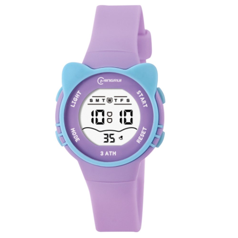 Digitaluhr Kinder Armbanduhr Katze Silikonuhr für Jungen Mädchen