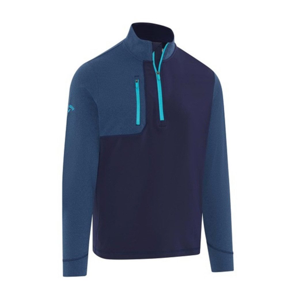 Callaway Longsweatshirt Callaway Layer Aquapel Mixed Media 1/4 Zip Blau Herren M
