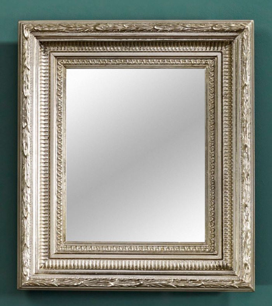 Barock Barockstil im Spiegel x 37 Casa Wohnzimmer 32 cm Barockspiegel H. Silber Padrino Accessoires -