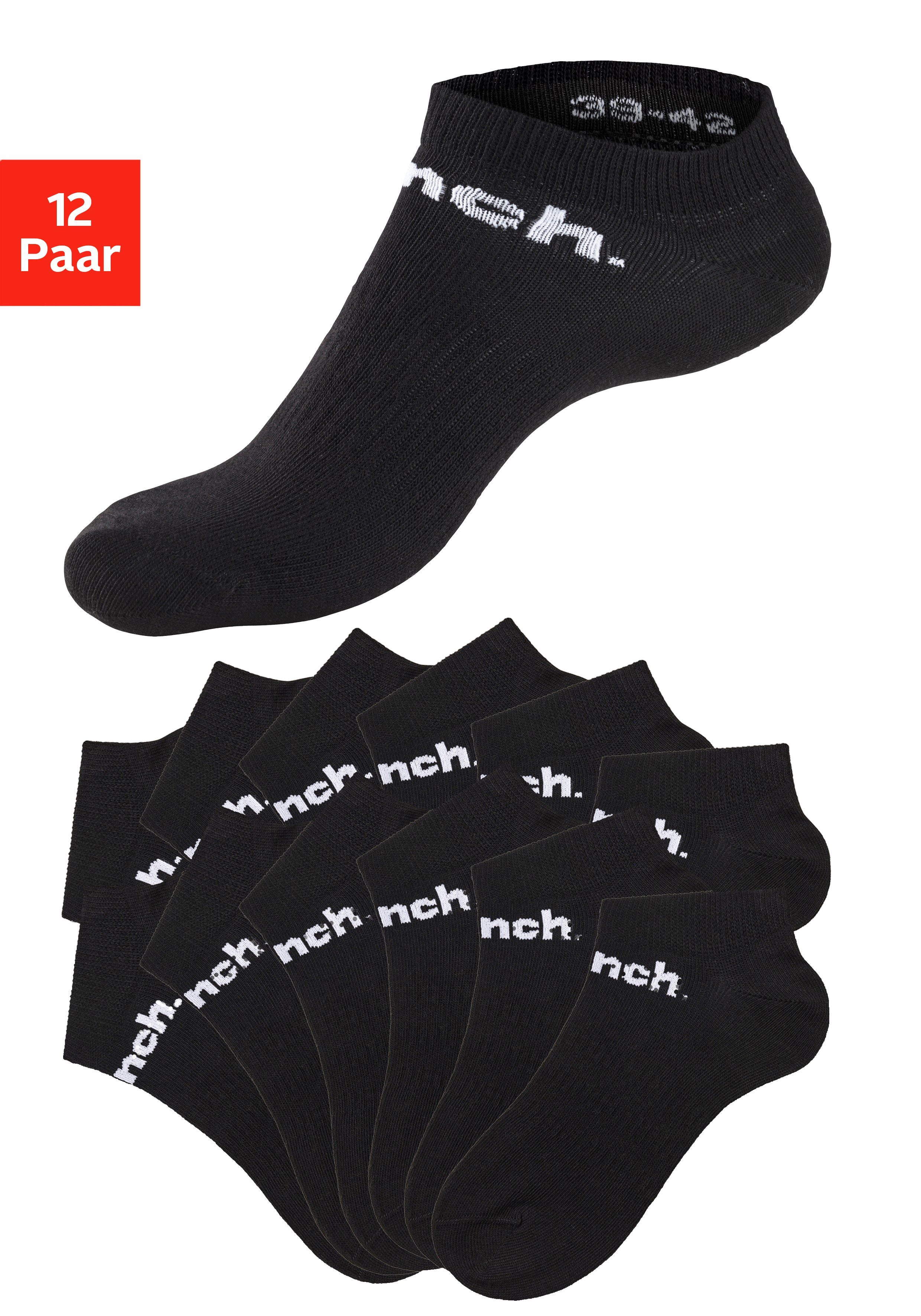 Bench. Sportsocken (Set, 12-Paar) Sneakersocken mit klassischem Logoschriftzug 12x schwarz