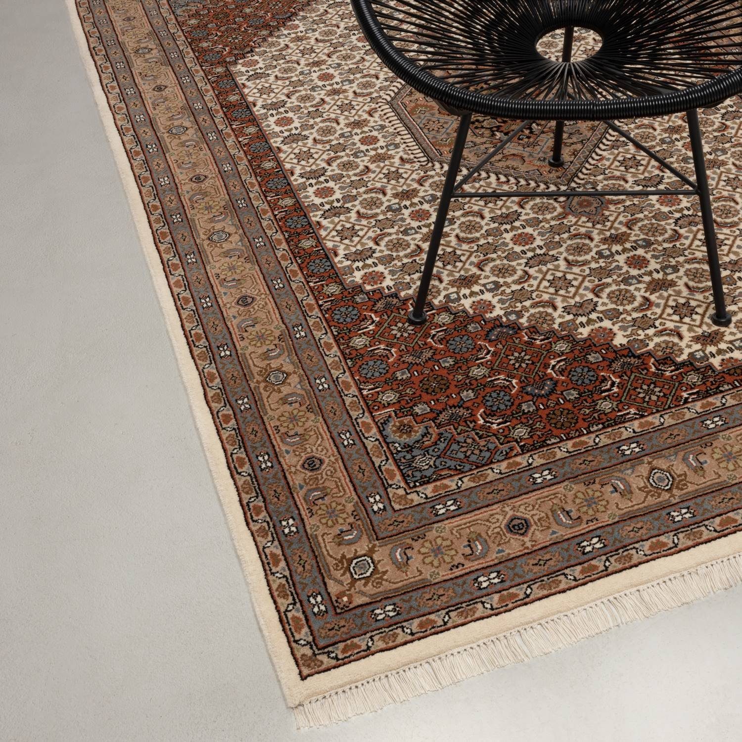 RUG N' ROLL Orientteppich Indo Bidjar, klassisch, strapazierfähig, pflegeleicht, Rechteckig, handgeknüpft