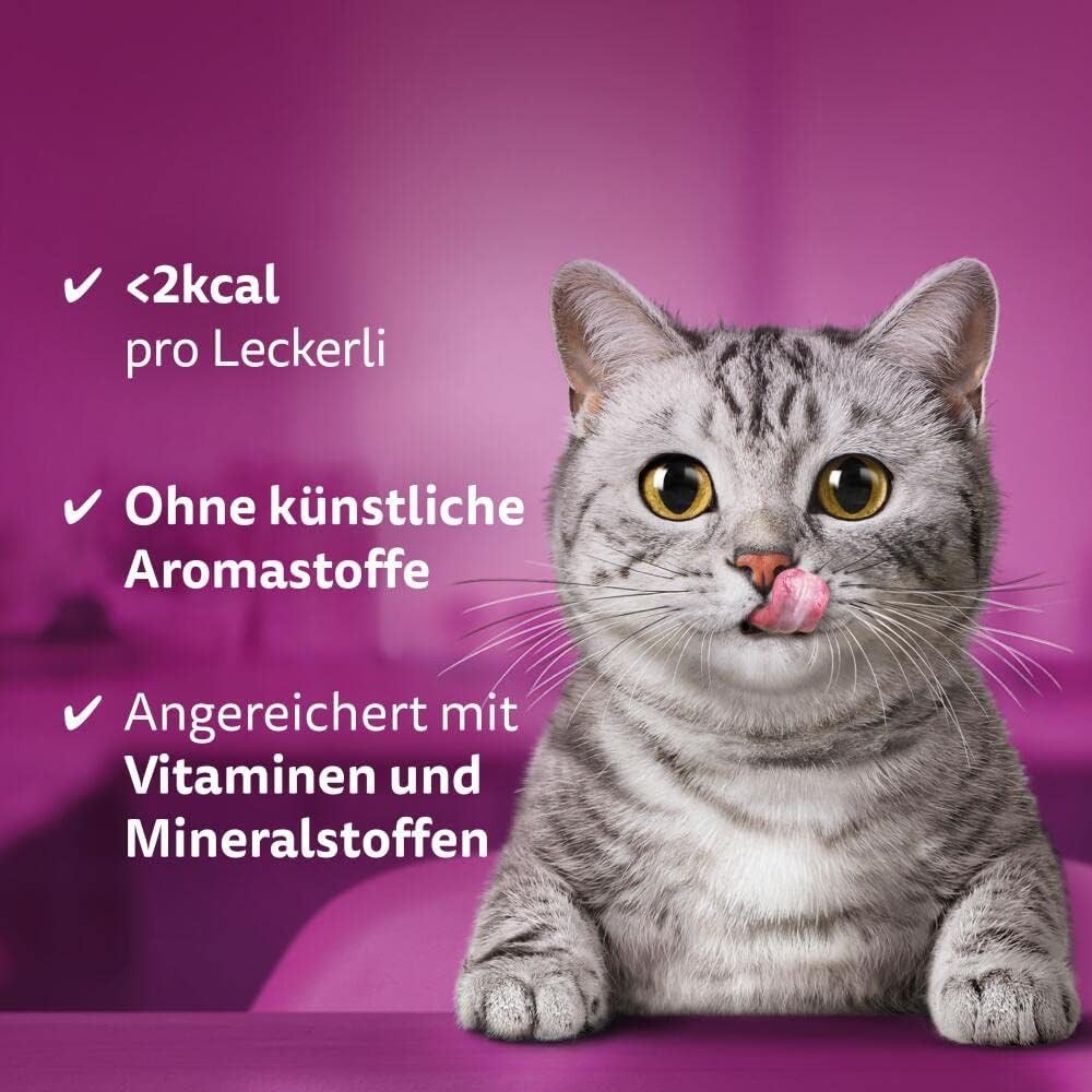 Whiskas WHISKAS® KNUSPERTASCHEN™ Beutel mit Huhn und Käse 4 x 180g, Snack für: Katze
