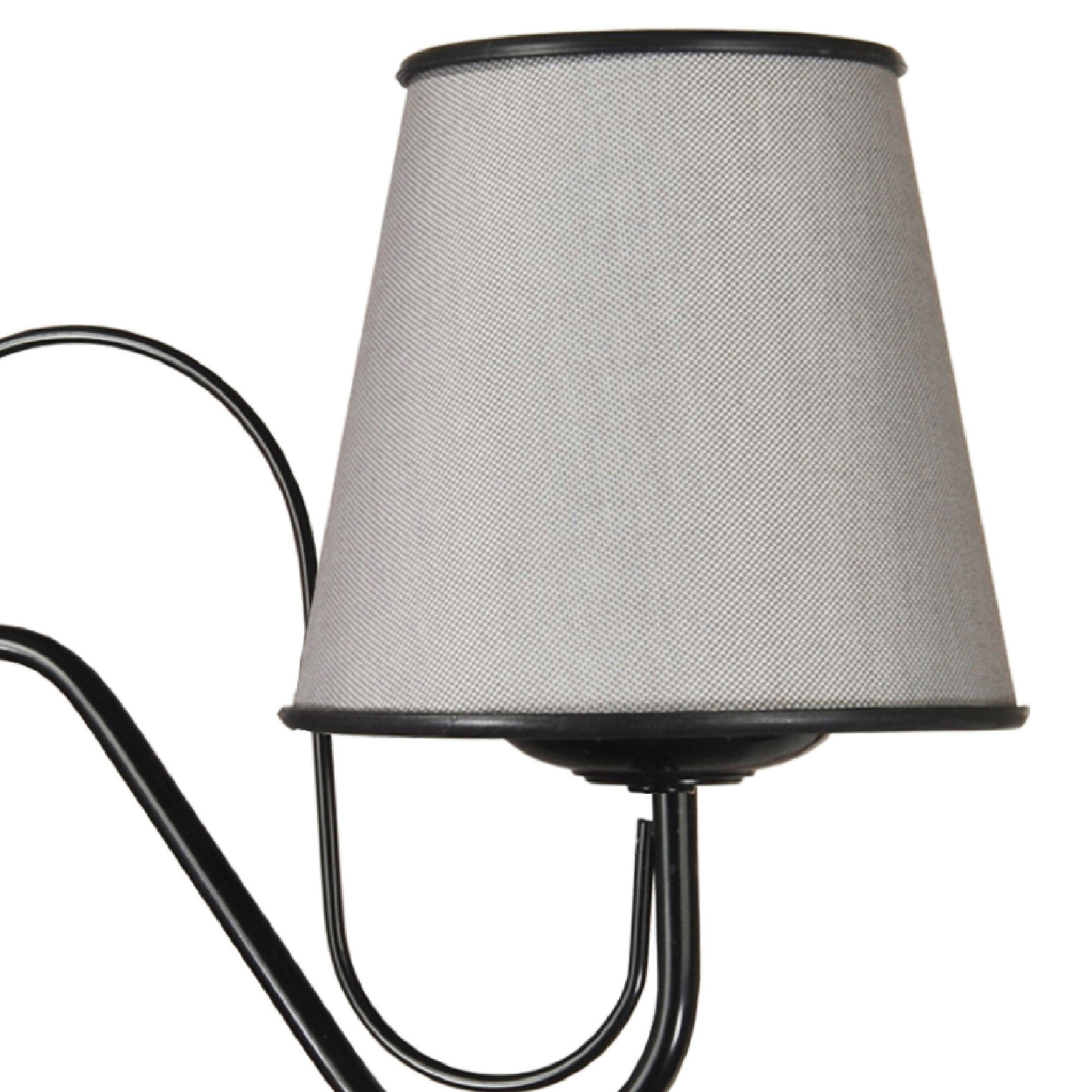 Metall aus Hampshire lux.pro Schwarz/Grau und Wandlampe Wandleuchte, 1xE27 ohne Leuchtmittel, Stoffschirm
