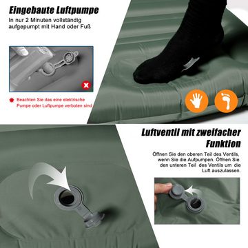 CALIYO Isomatte Isomatte Camping Selbstaufblasend mit Fußpresse Pumpe und Kissen, 12CM Verdicktes Aufblasbare Matratze, Ultraleicht Wasserdicht