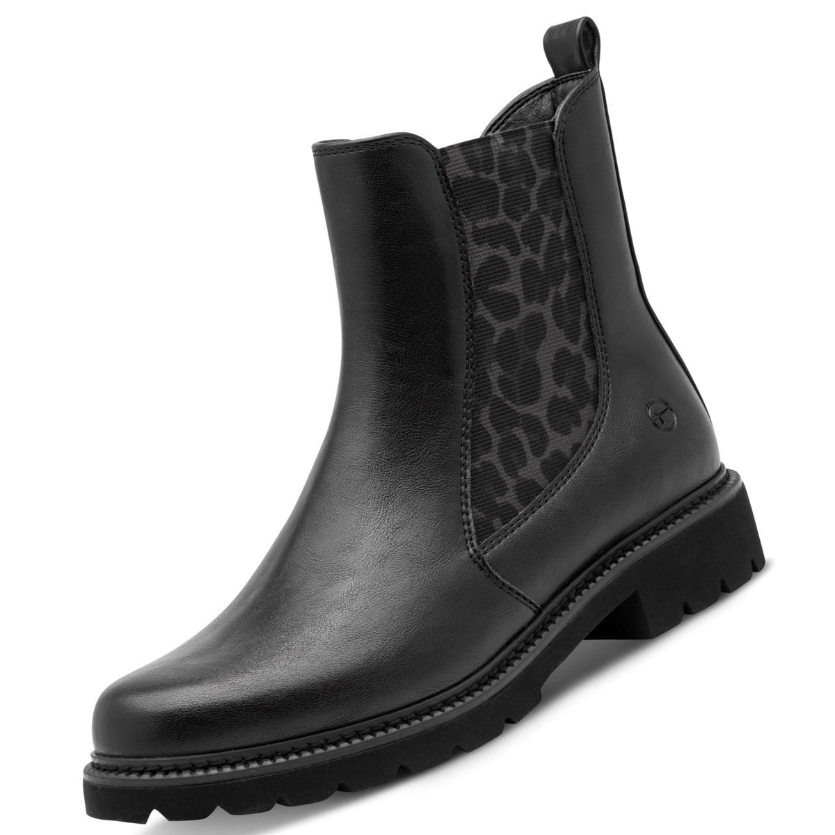 Tamaris 1-25483-45/0B0 Stiefelette Klassischer Chelsea Boot mit modischem Leoprint