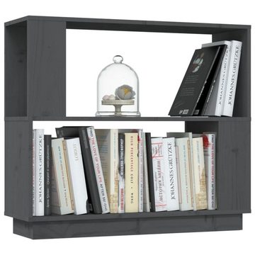 furnicato Bücherregal Bücherregal/Raumteiler Grau 80x25x70 cm Massivholz Kiefer