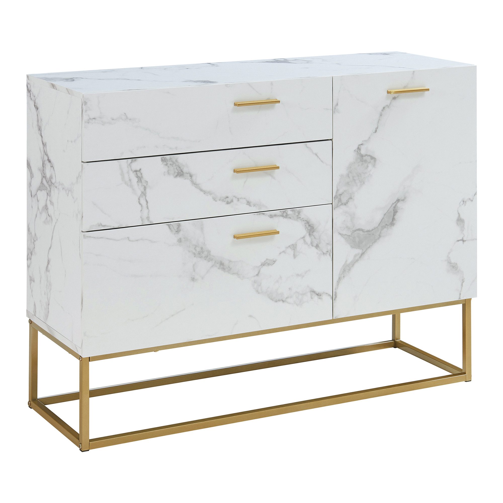 en.casa Sideboard, »Lavangen« mit 3 Schubladen günstig online kaufen