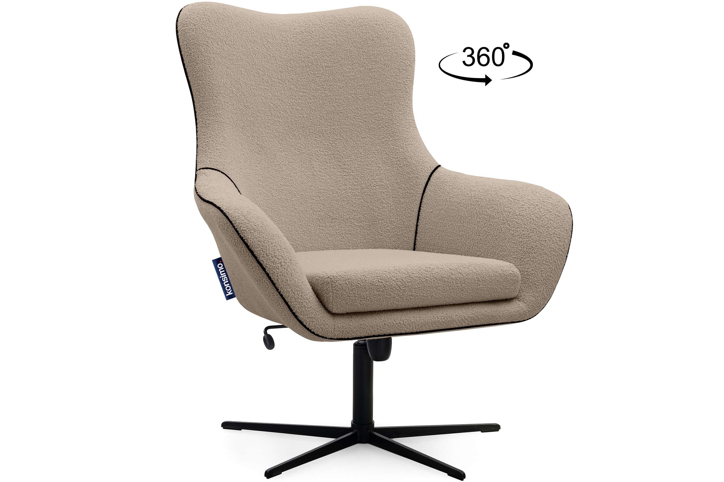 KONSIMO® Drehsessel QUARRO, Neigungsverstellung der Rückenlehne, mit 360° Drehfunktion