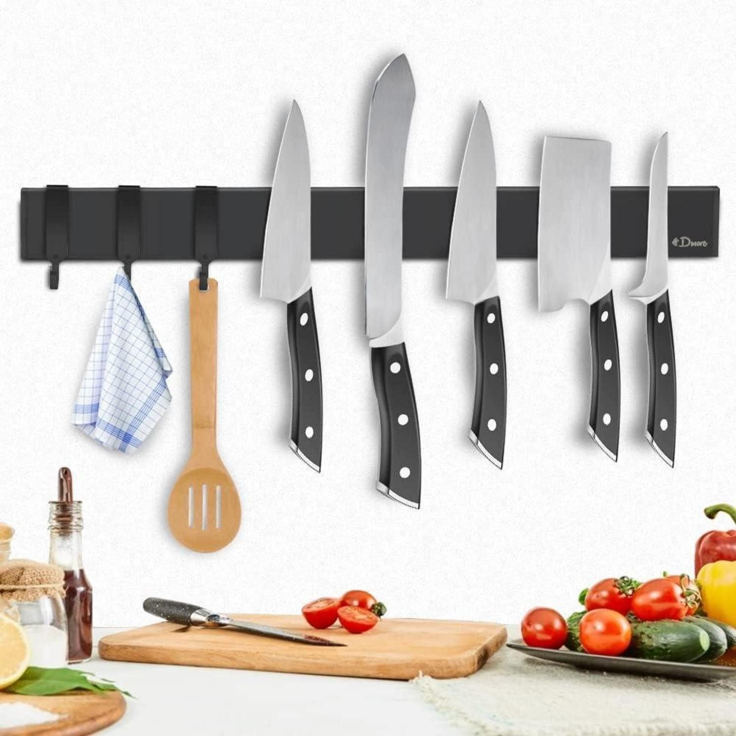 LuxusKollektion Magnethalter Magnetleiste Messer 40 cm Schwarz Edelstahl selbstklebend & Schrauben (1-St)