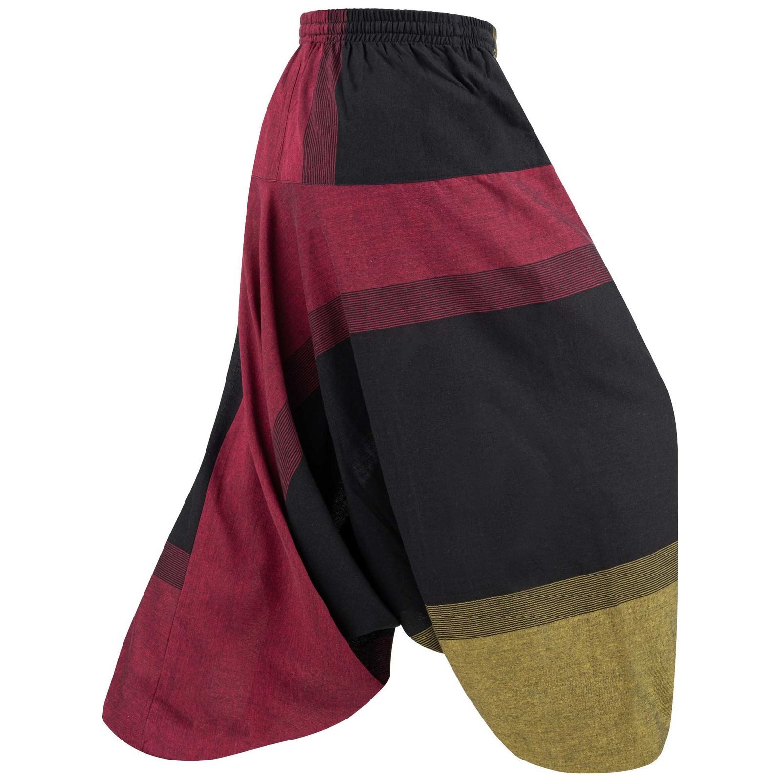 KUNST UND MAGIE Haremshose Damen Harem Hose Bunt Aladin Haremshose Pluderhose Pumphose Goa Hippie