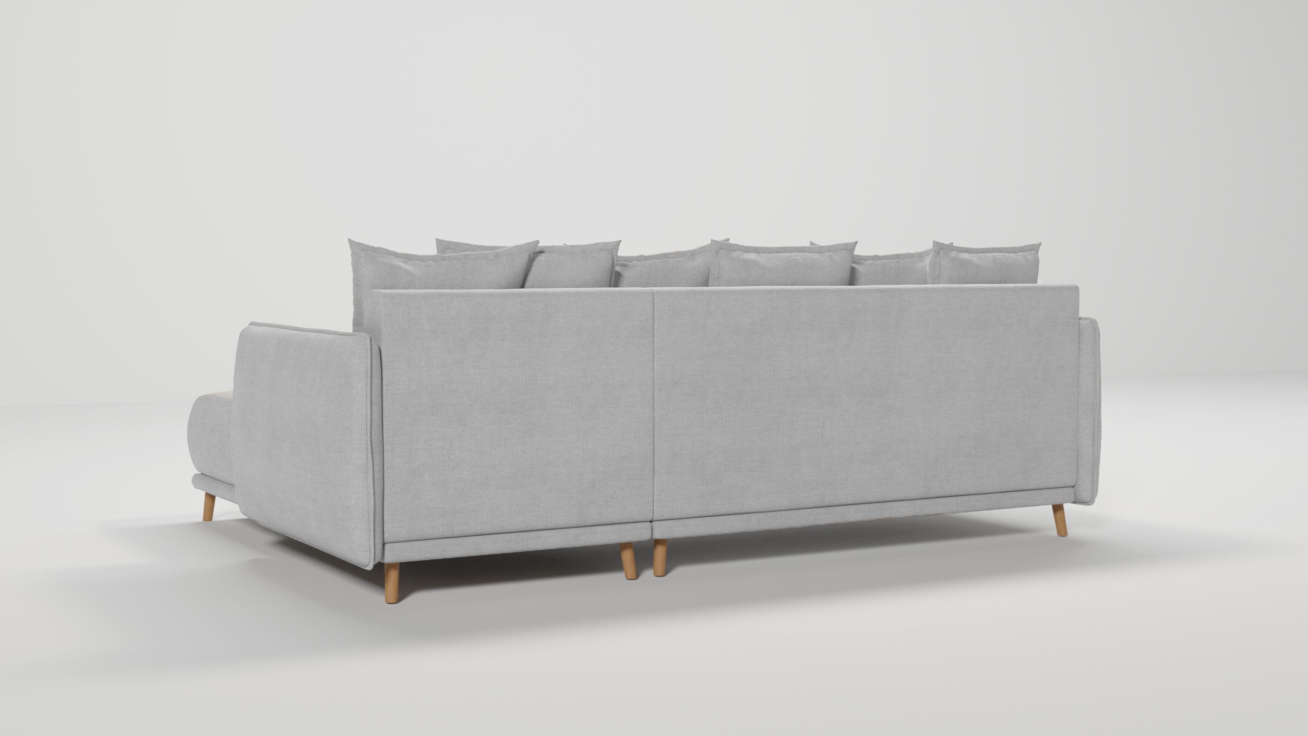 S-Style Möbel Lina links im Ecksofa rechts Design, und mit Silber Bettfunktion Wellenfederung mane bestellbar, Bettkasten skandinavischen oder mit