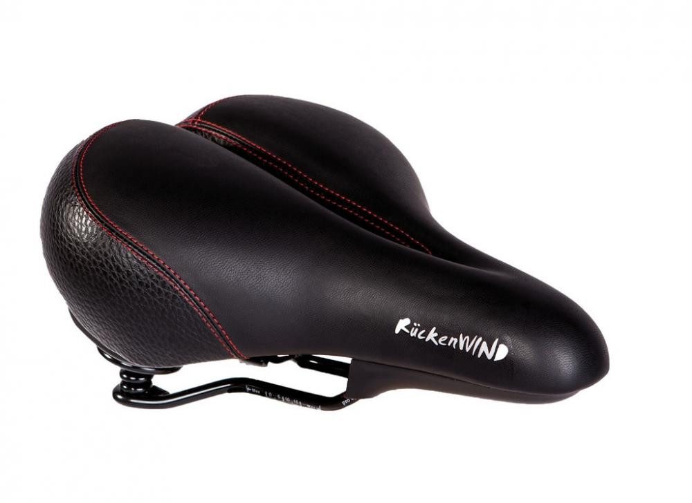P&P Bequemsattel Fahrradsattel P&P Bequemsattel Rückenwind 802 schwarz/rot, Uni, 265x210mm
