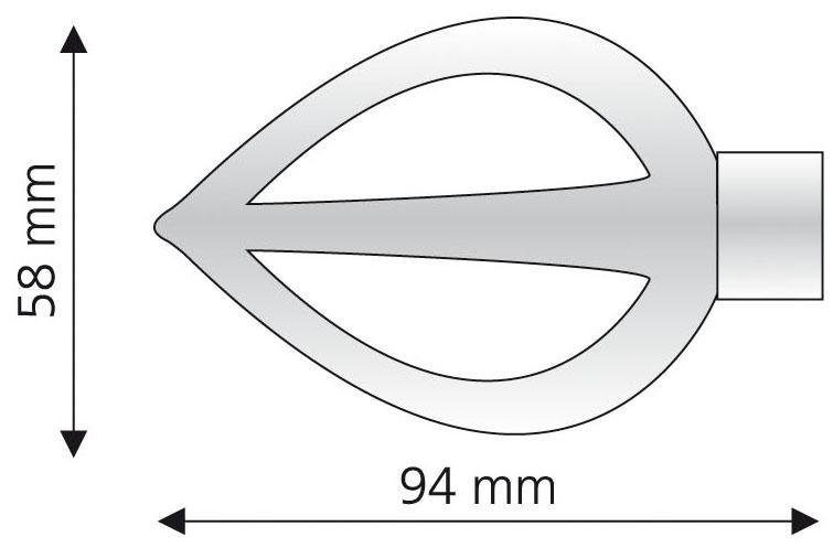 Gardinenstangen-Endstück Flamme, Liedeco, Gardinen, (Set, Gardinenstangen 2-St), für messingfarben/antik 16 Ø mm