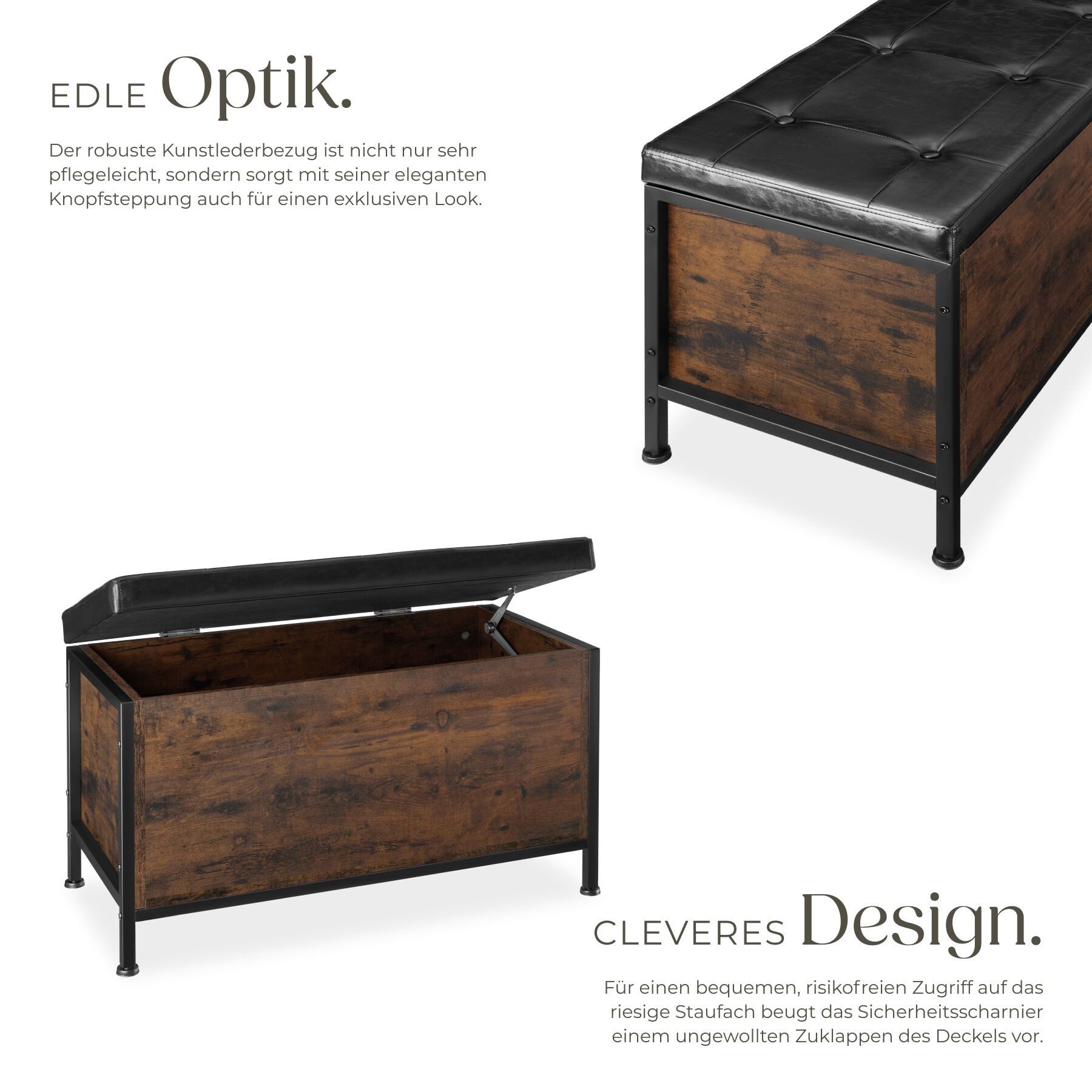 tectake Sitzhocker Sitztruhe, Industrial Style