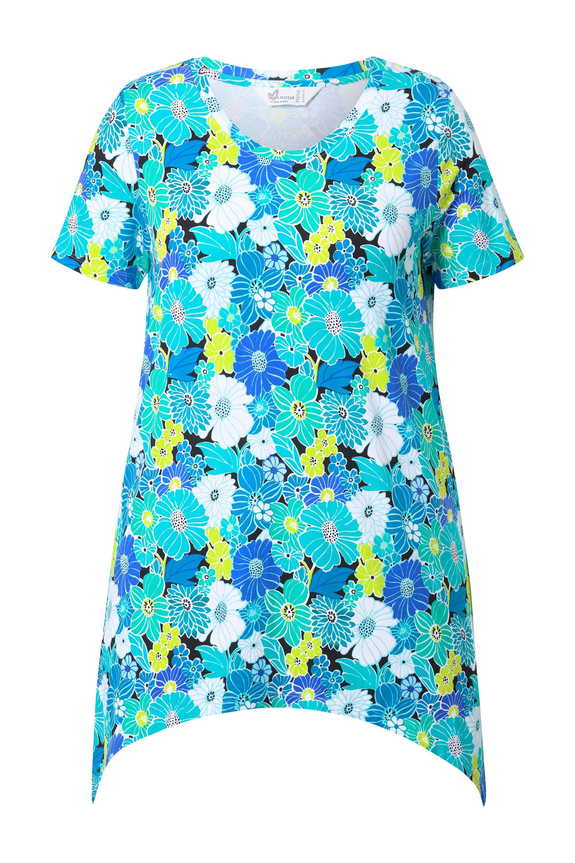 MIAMODA T-Shirt T-Shirt A-Linie Blumenmuster Zipfelsaum günstig online kaufen