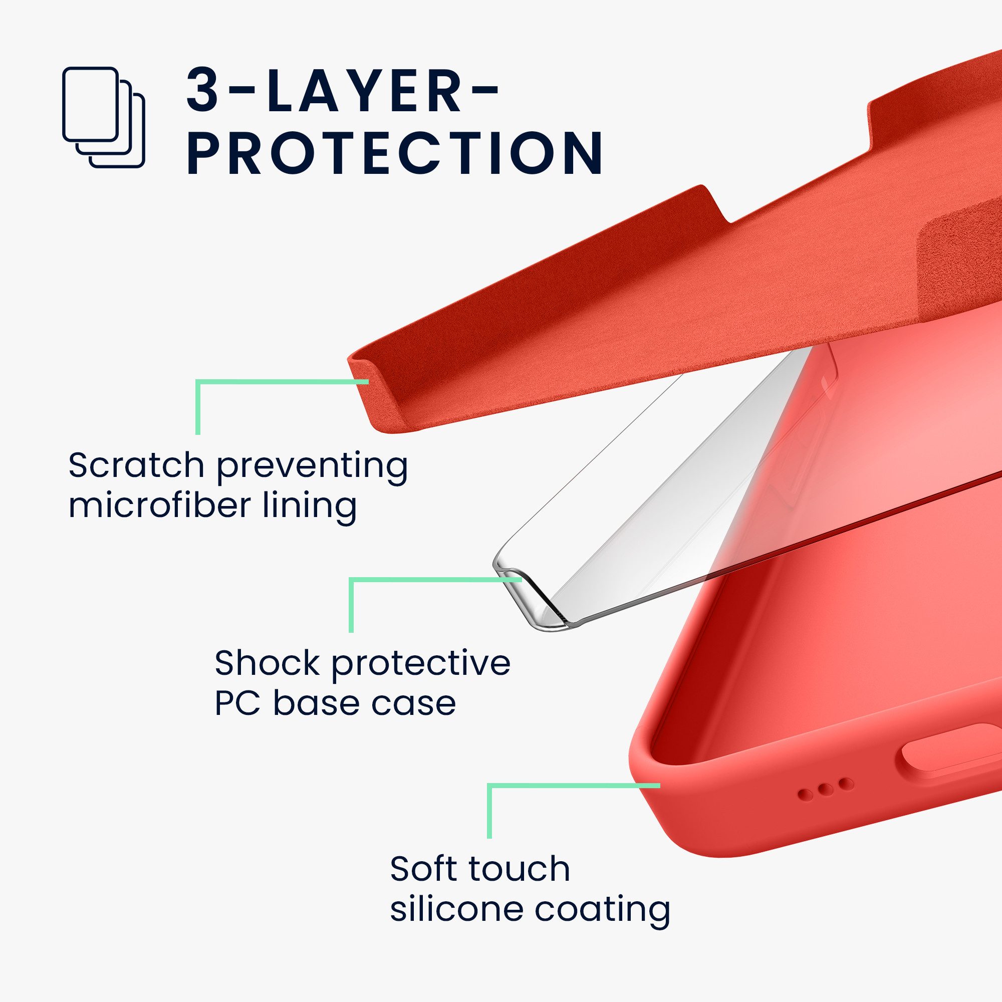 kwmobile Handyhülle Handyhülle für Apple iPhone 17e / iPhone 16e Hülle, Weiches Handy Silikon Case - Schutzhülle Cover – Bild 4 von 5