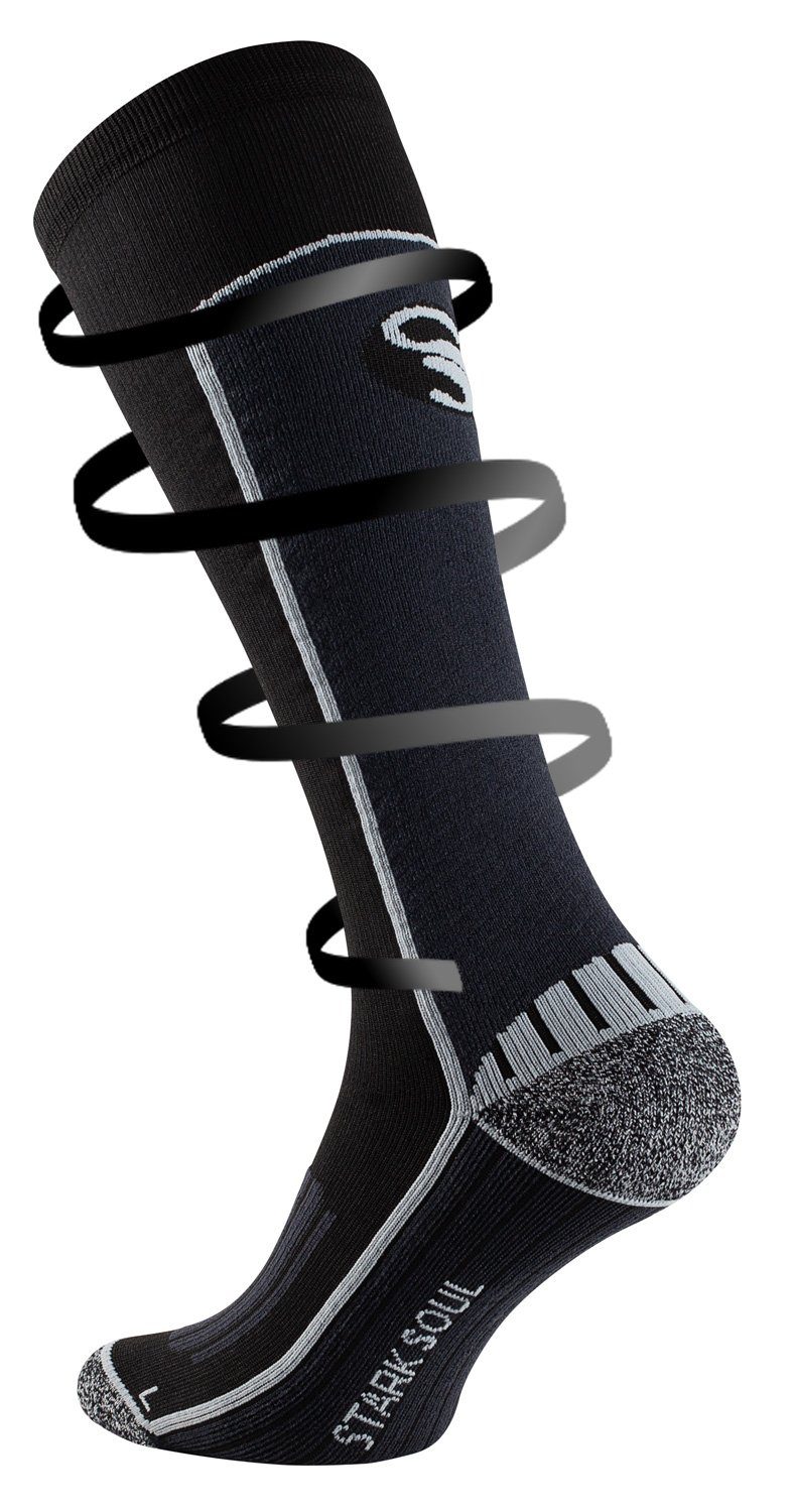 Soul® mit Herren Stark Polsterungen Kennzeichnung Gelb Sportsocken geformt ergonomisch Formgenäht Kompressionssocken, Kompressionsstrümpfe Rechts-Links und - Schwarz-Neon