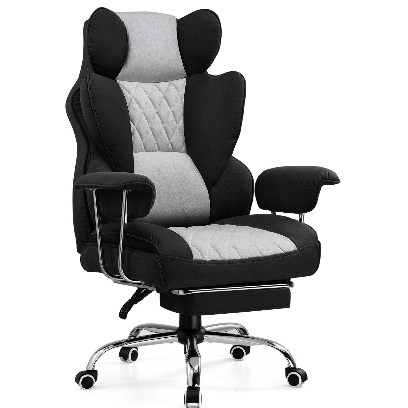 GTPLAYER Gaming-Stuhl Gaming Stuhl, Gamer Stuhl, Ergonomischer Bürostuhl Stoffoberfläche (Packung), Schreibtischstuhl Chefsessel mit Fußstütze höhenverstellbar kunstleder