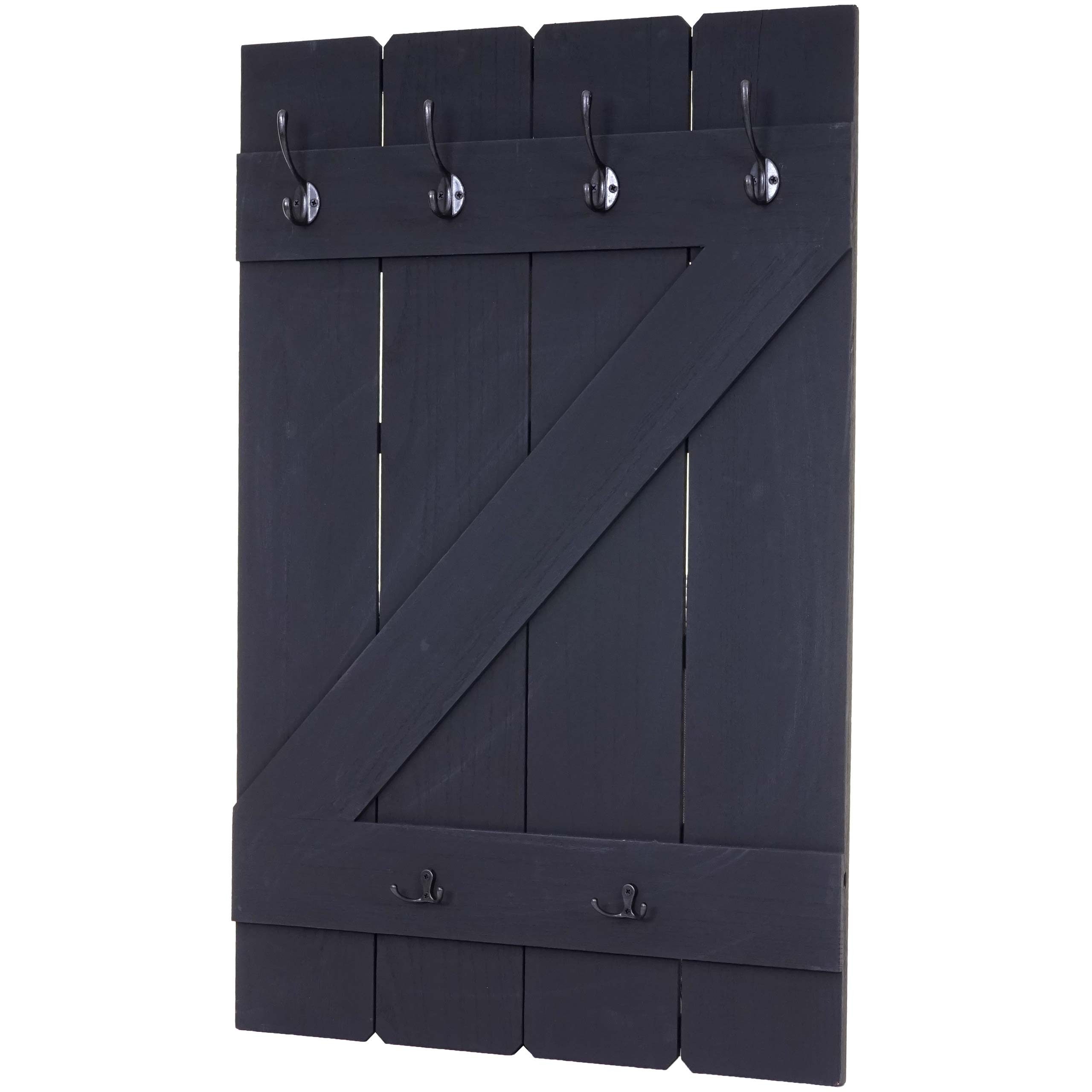BERLINLODGE® Wandgarderobe Garderobe Garderobenpaneel HxBxT 91x60x10cm 6 Haken, Landhaus-Design: Shabby-Look für charmante & wohnliche Akzente