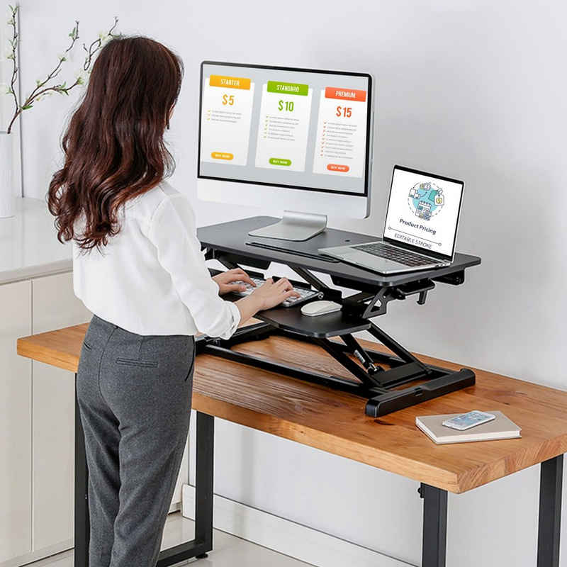 KAHOO Computertisch »Faltbarer Schreibtisch mit Ablage & Halter, 13-50cm höhenverstellbar«, X-förmige Stahlgestell, bis 15kg, für PC, Laptop