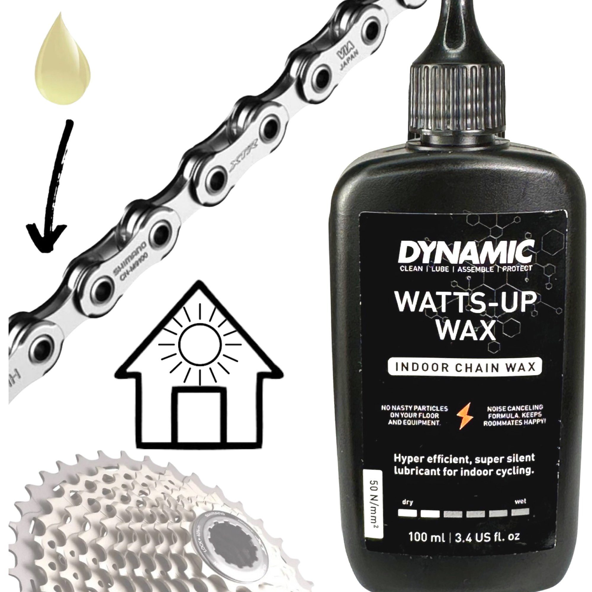 Fahrrad Fahrrad-Montageständer Watts-Up dynamic Ketten ml Dynamic Indoor Wax 100