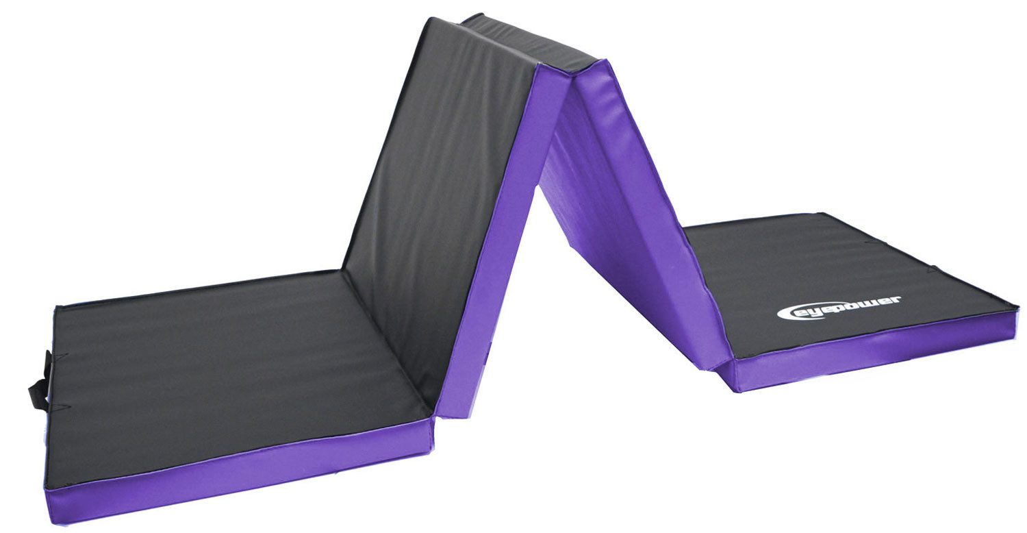 eyepower Weichbodenmatte 180 x 60 x 5 cm - XL Turnmatte für Zuhause - Faltbare Gymnastikmatte, Bodenturnmatte - Klappbare Fitnessmatte - Fallschutzmatte für Kinder