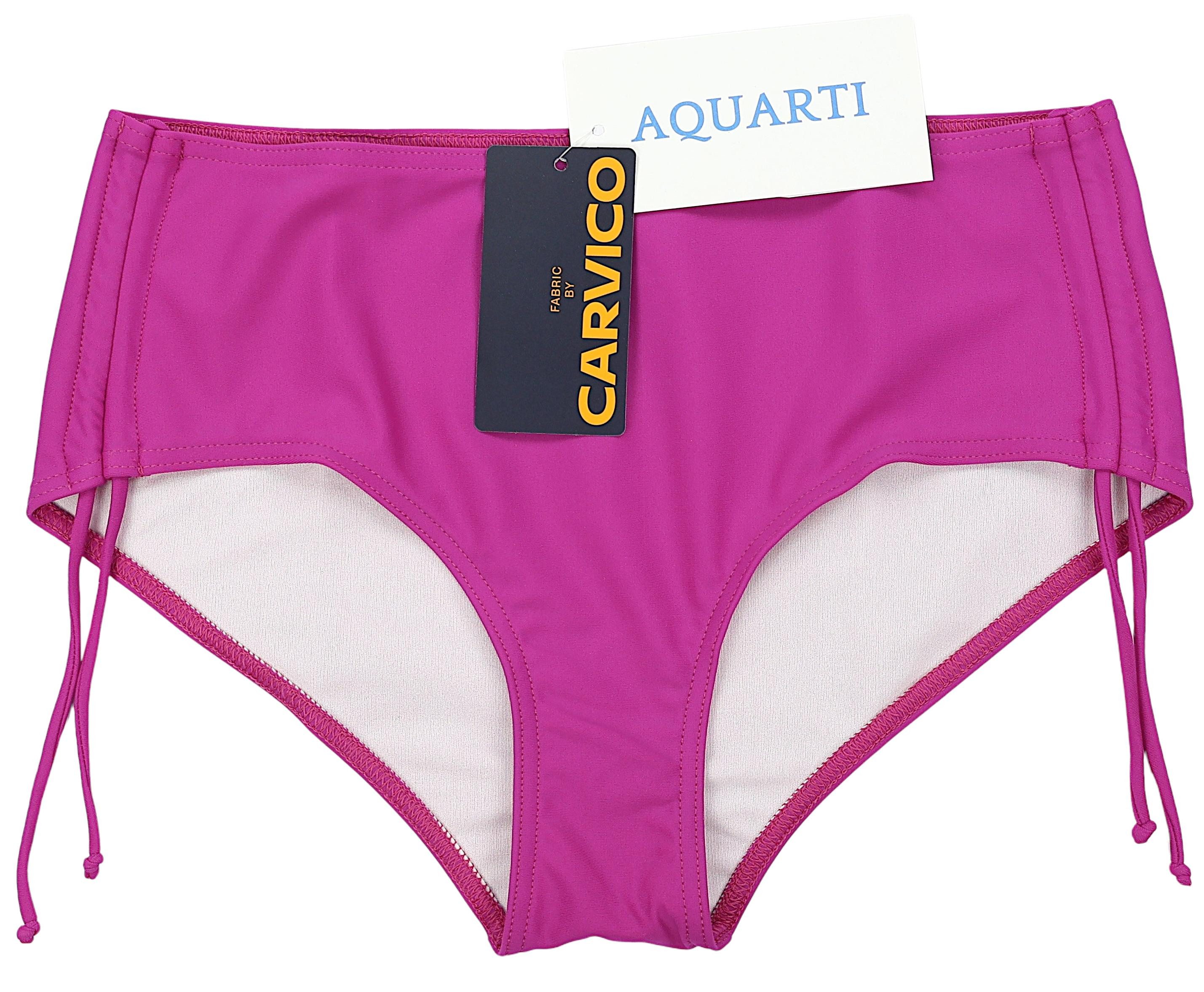 Aquarti Bikini-Hose Aquarti Damen Bikinihose mit Raffung und Schnüren