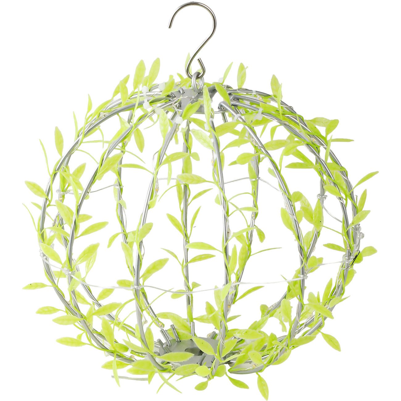 shop'n smile ideoon Hängeleuchten Solar-Leuchtkugel im Blätterdesign Ø20cm mit 72 LEDs IP44, LED fest integriert, Außenleuchte/2 Leuchtmodi/PVC-Blättern