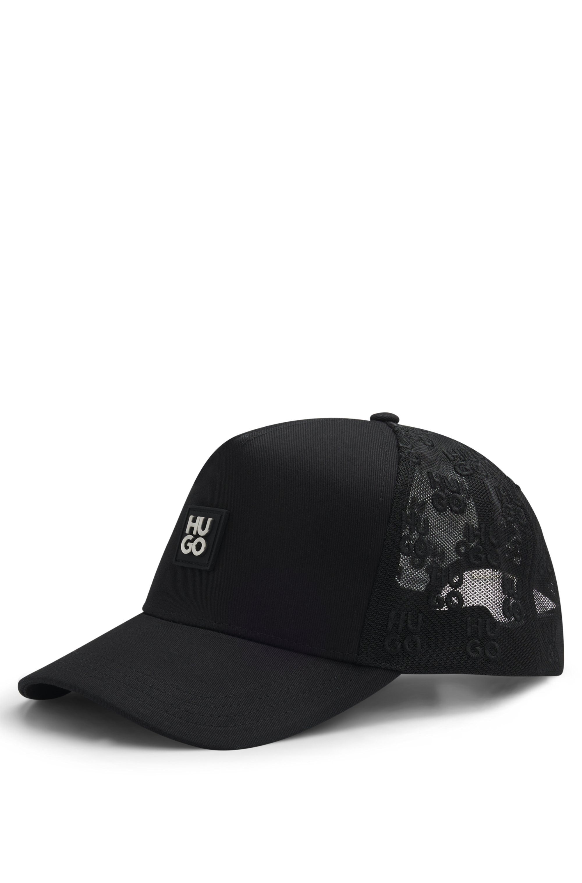 HUGO Baseball Cap Marsel Trucker SL mit Allover-Logostickerei