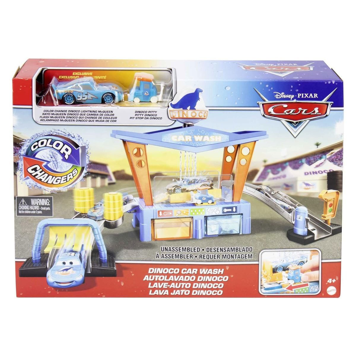 Mattel® Spielzeug-Rennwagen Mattel GTK91 - Disney - Cars - Dinoco Autowaschanlage, Fahrzeug mit Fa