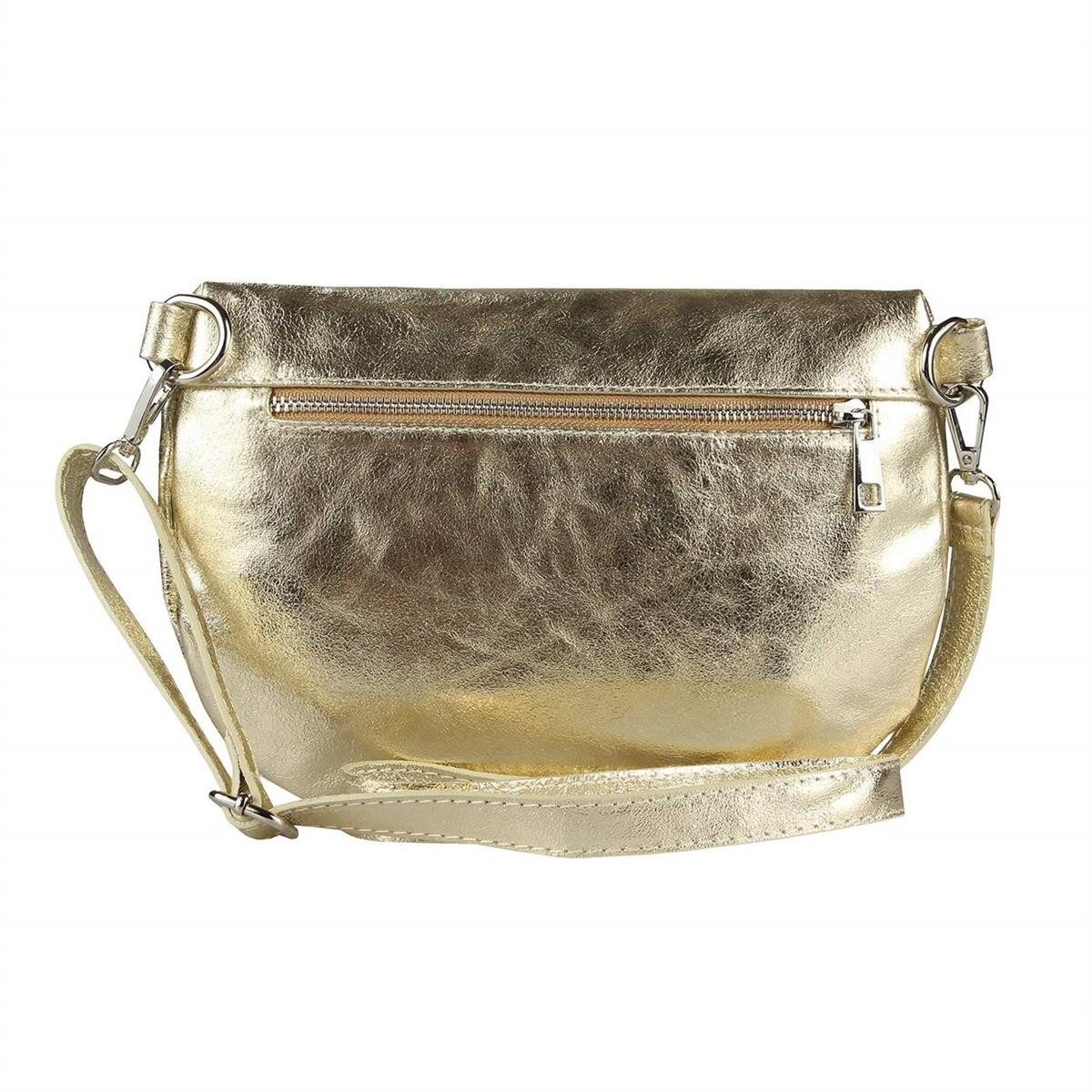 ITALYSHOP24 Bauchtasche Made in Italy Damen Leder Bauch- Gürteltasche CrossOver Body Bag Handy, Schultertasche Umhängetasche Hüfttasche, leicht & Elegant, Echtleder