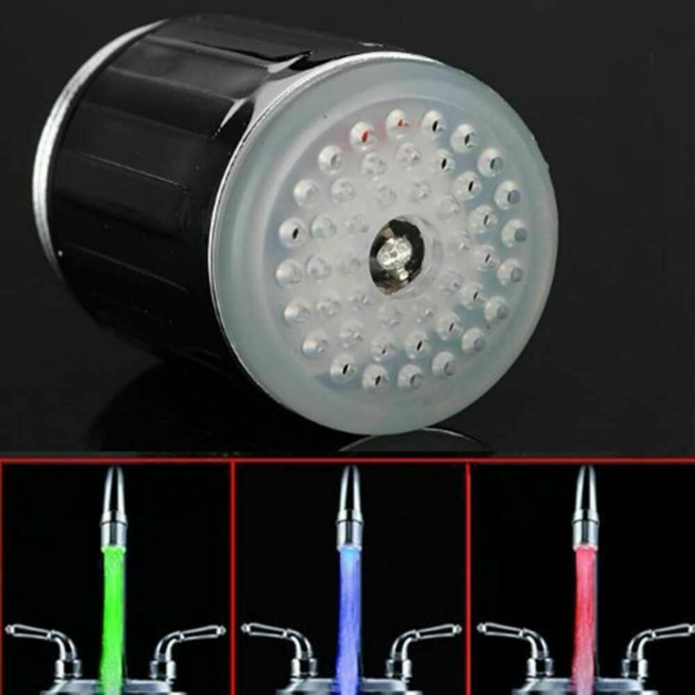 7 Farben Farbwechsel LED Licht Wasserhahn Wasser Armatur Aufsatz  gut 