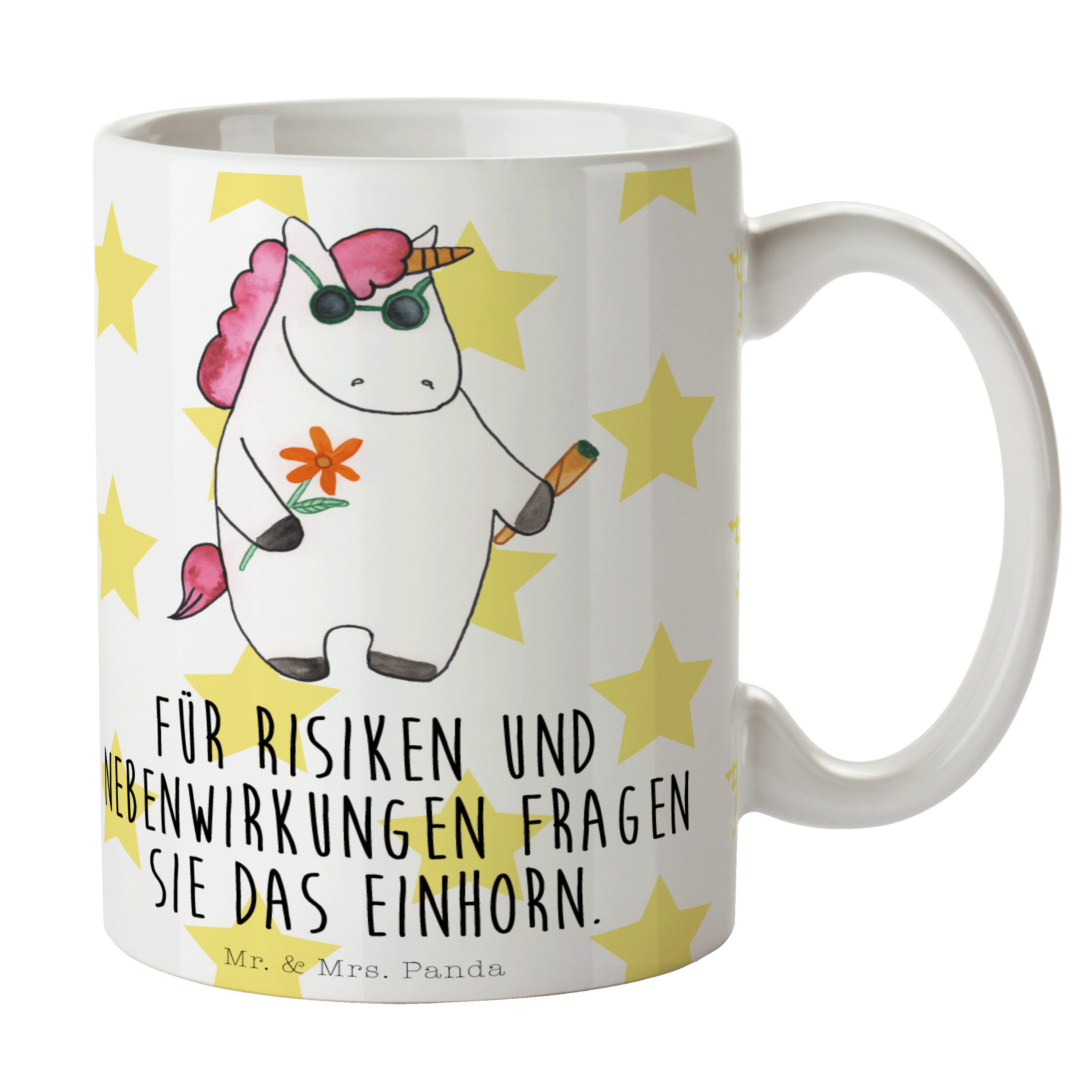 Mr. & Mrs. Panda Tasse Einhorn Woodstock - Weiß - Geschenk, Einhorn Deko, Pegasus, Kaffeetas, Keramik