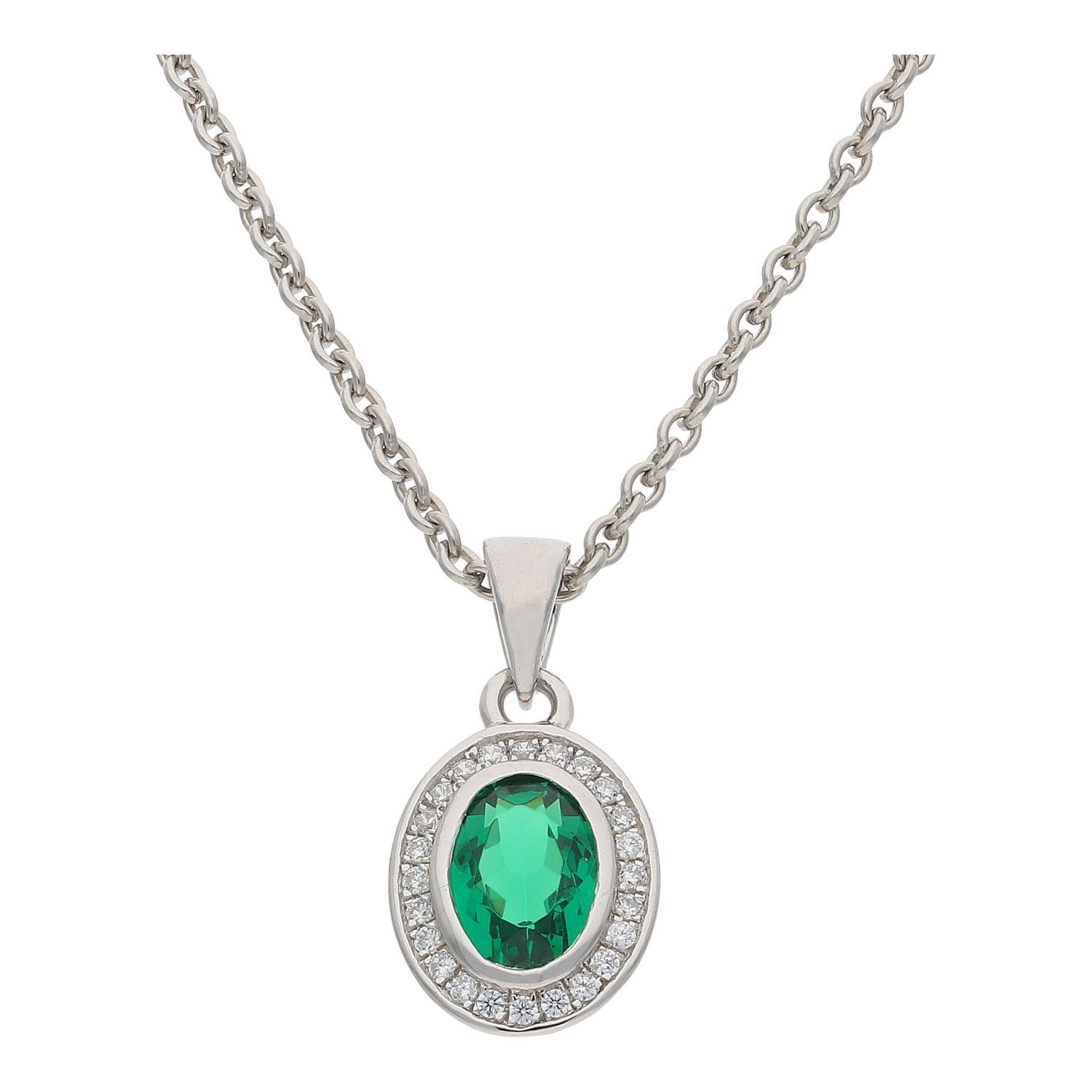 JuwelmaLux Kettenanhänger Kettenanhänger Silber 925 Zirkonia smaragdgrün JL10-02-2955 JuwelmaLux (1-tlg), Schmuckanhänger