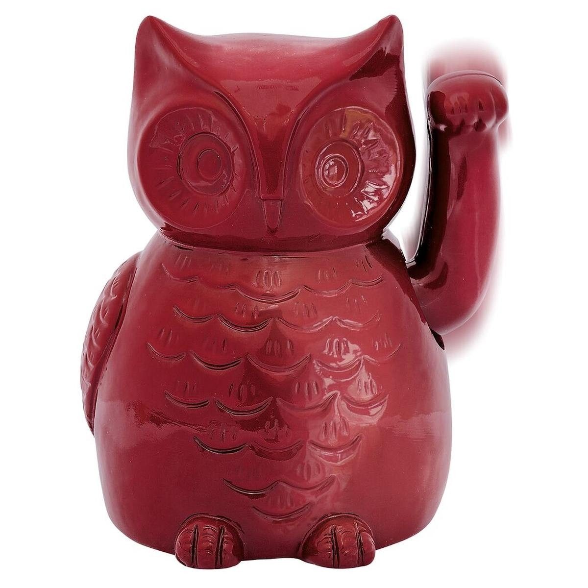 Moses. Verlag Winkekatze Winke-Eule Dekofigur mit beweglichem Arm aus Resin, Beweglicher Winke-Arm, dekorative Symbolfigur