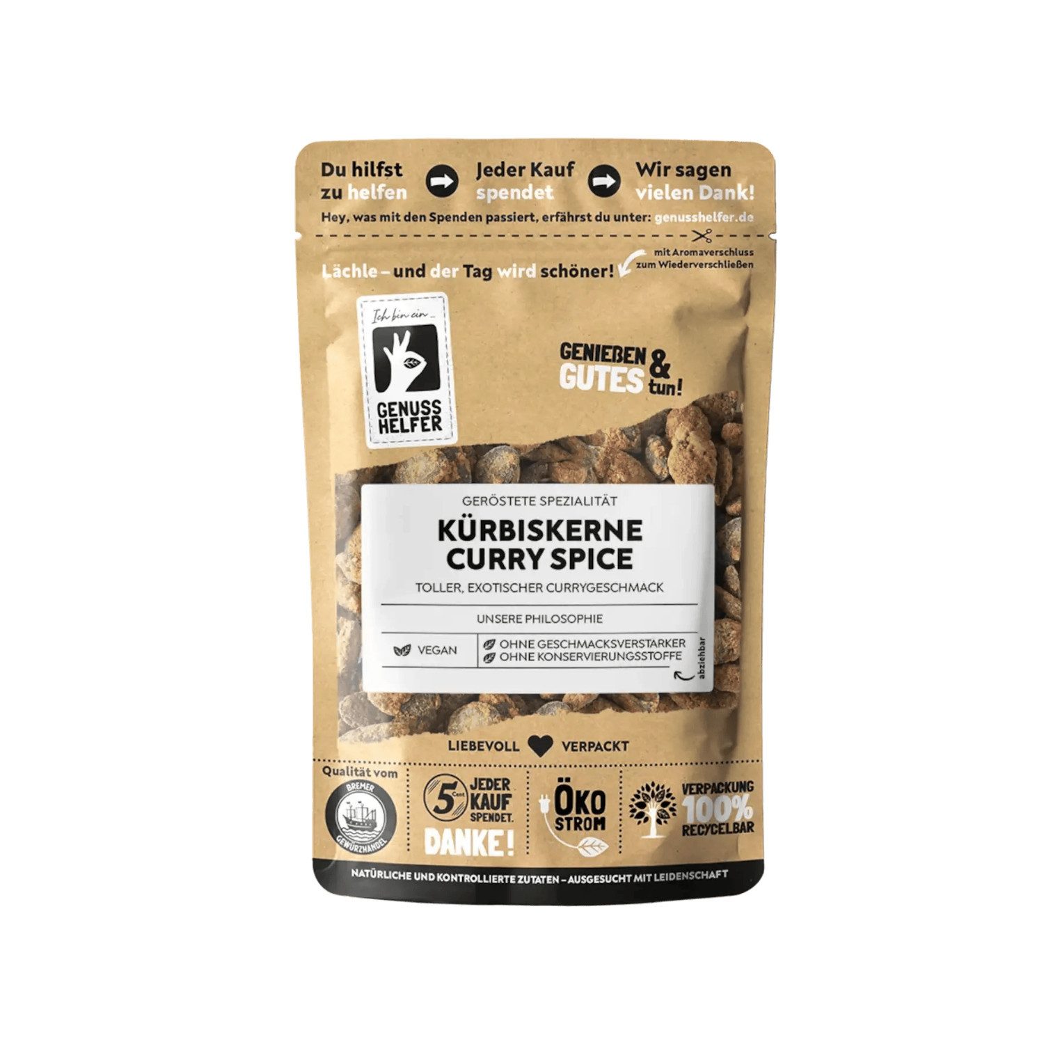 Bremer Gewürzhandel Nüsse Kürbiskerne Curry Spice, geröstet, 100 g