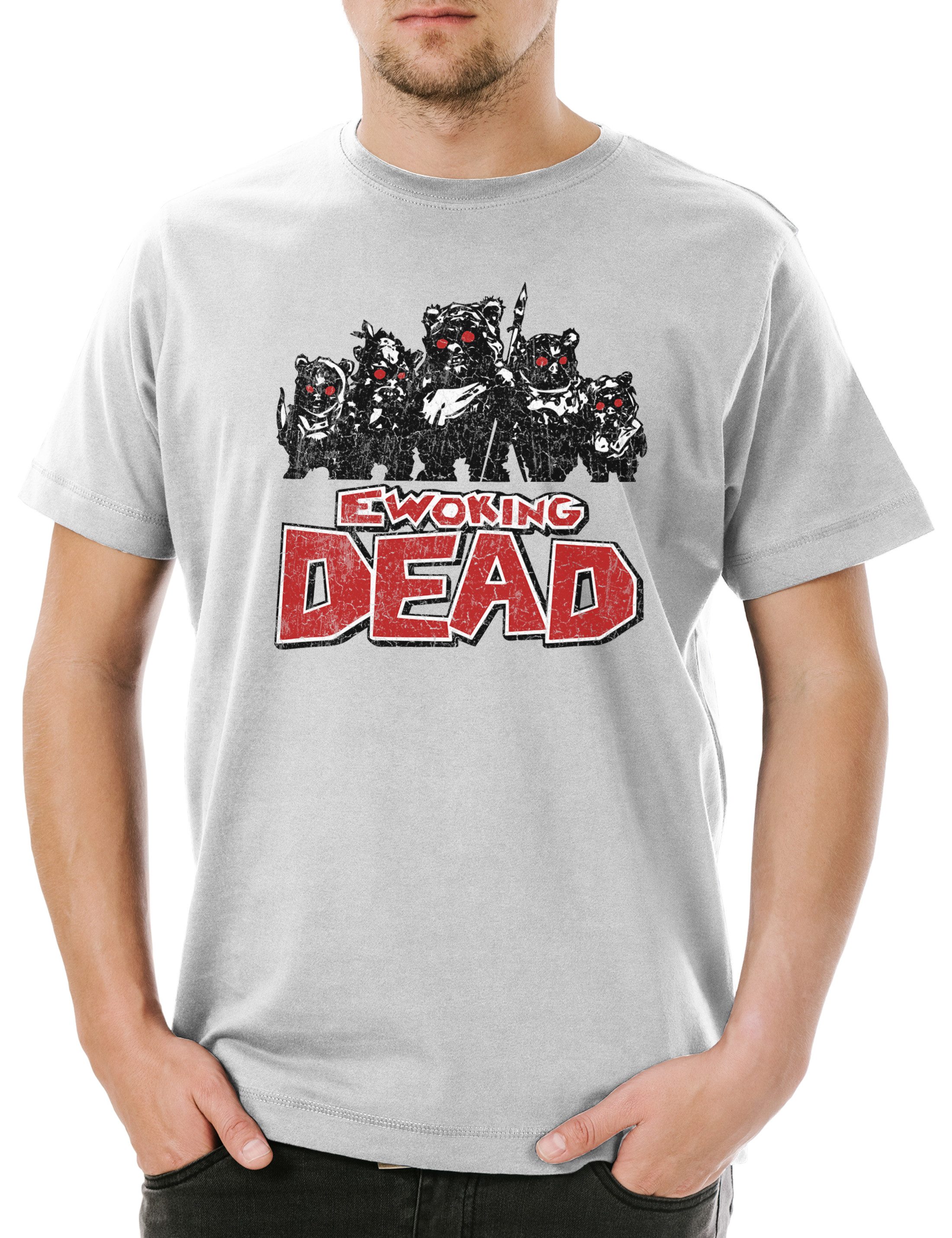Print-Shirt Ewoking Dead Herren T-Shirt The Walking Living Zombie Zombies Star