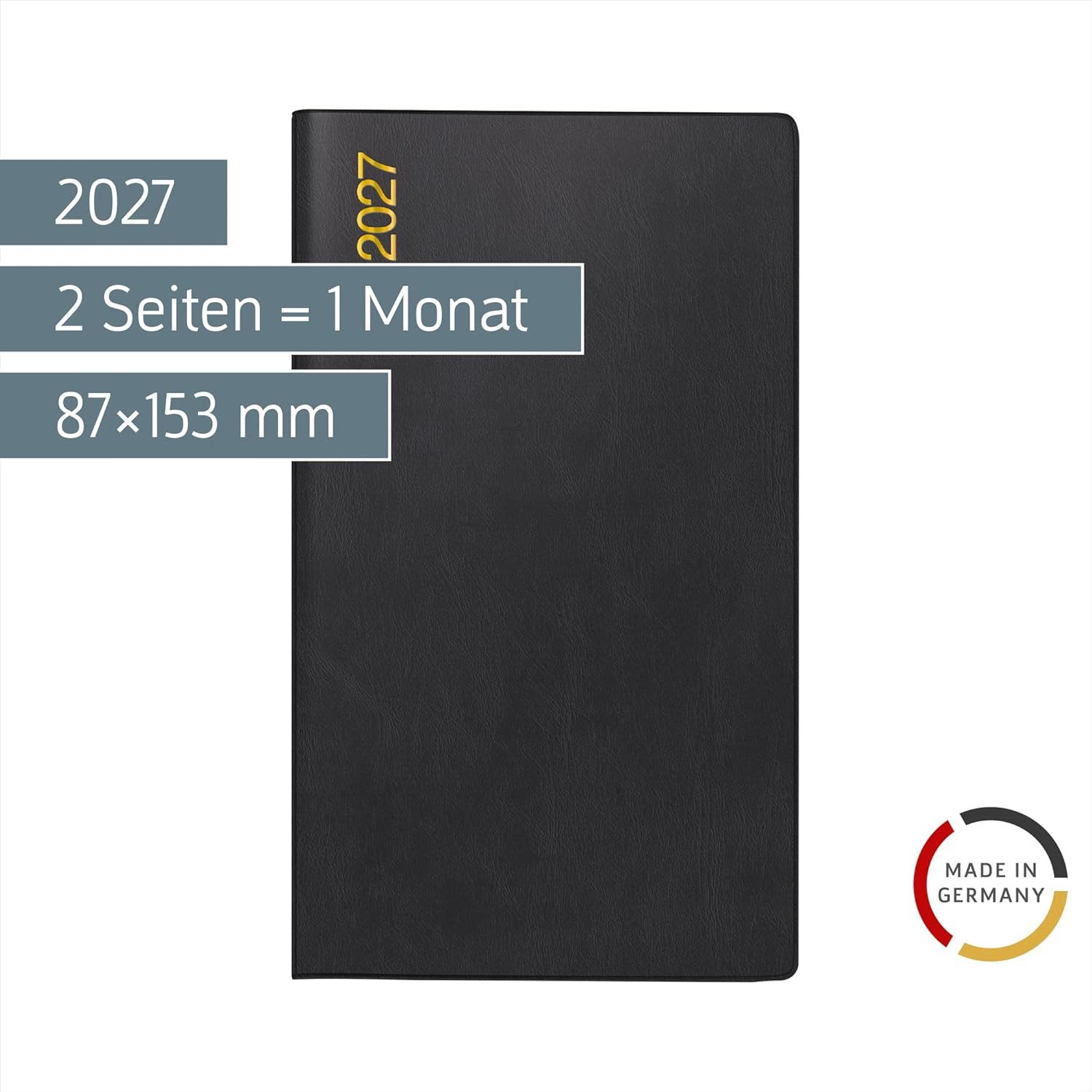 RIDO Taschenkalender rido/idé Taschenkalender Mod. Miniplaner d 15 2027, A6, schwarz
