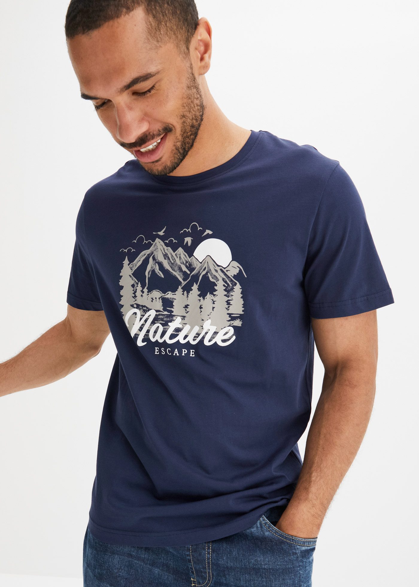 bonprix T-Shirt T-Shirt aus reiner Baumwolle günstig online kaufen