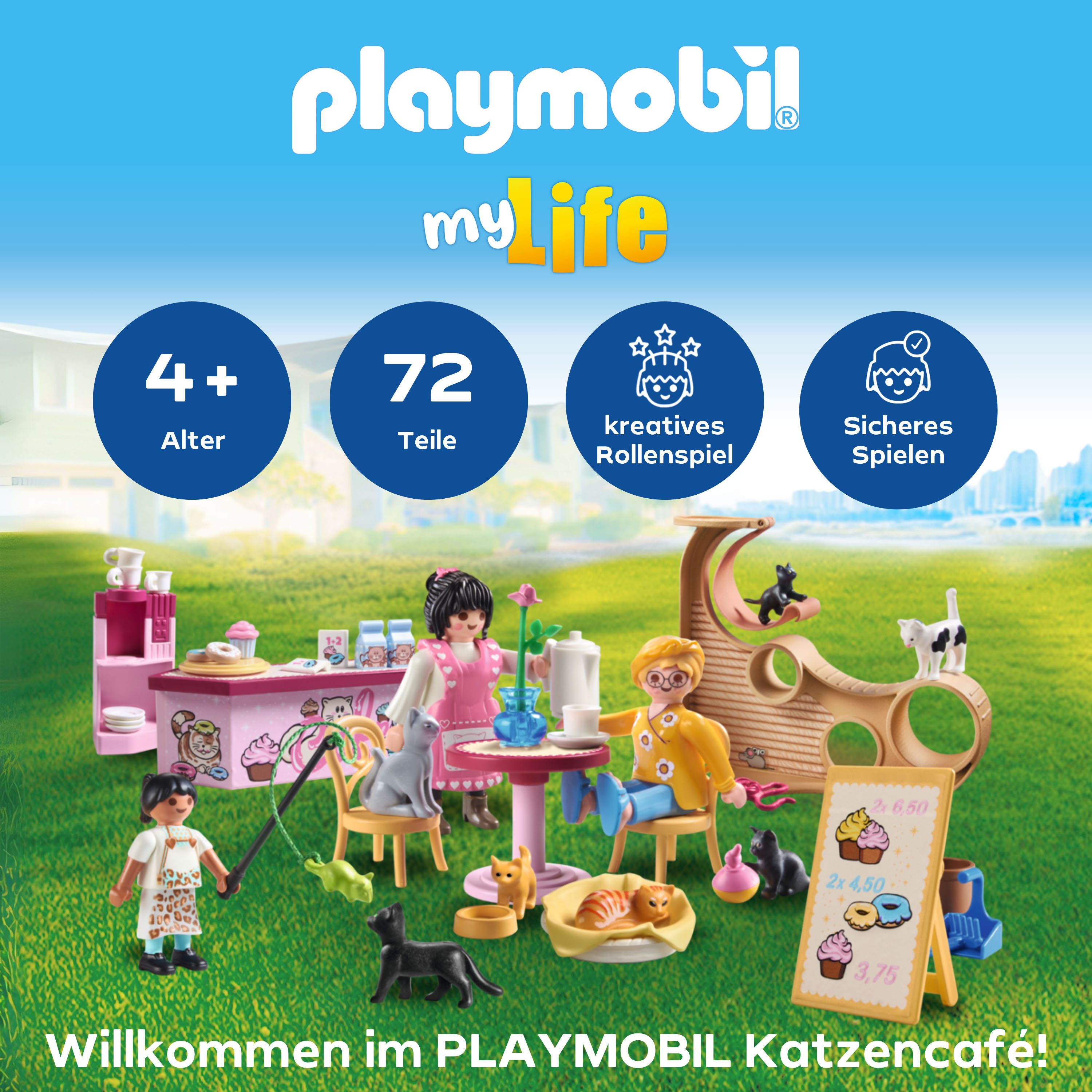 Playmobil® Katzencafe (71744), Playmobil My Life Konstruktions-Spielset, (7 günstig online kaufen