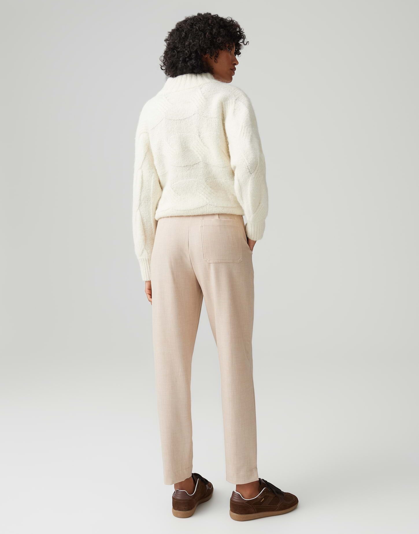 OPUS Schlupfhose MYHA ICONIC aus leichtem Viskosemix Mid Rise, Ankle, meliertes Muster