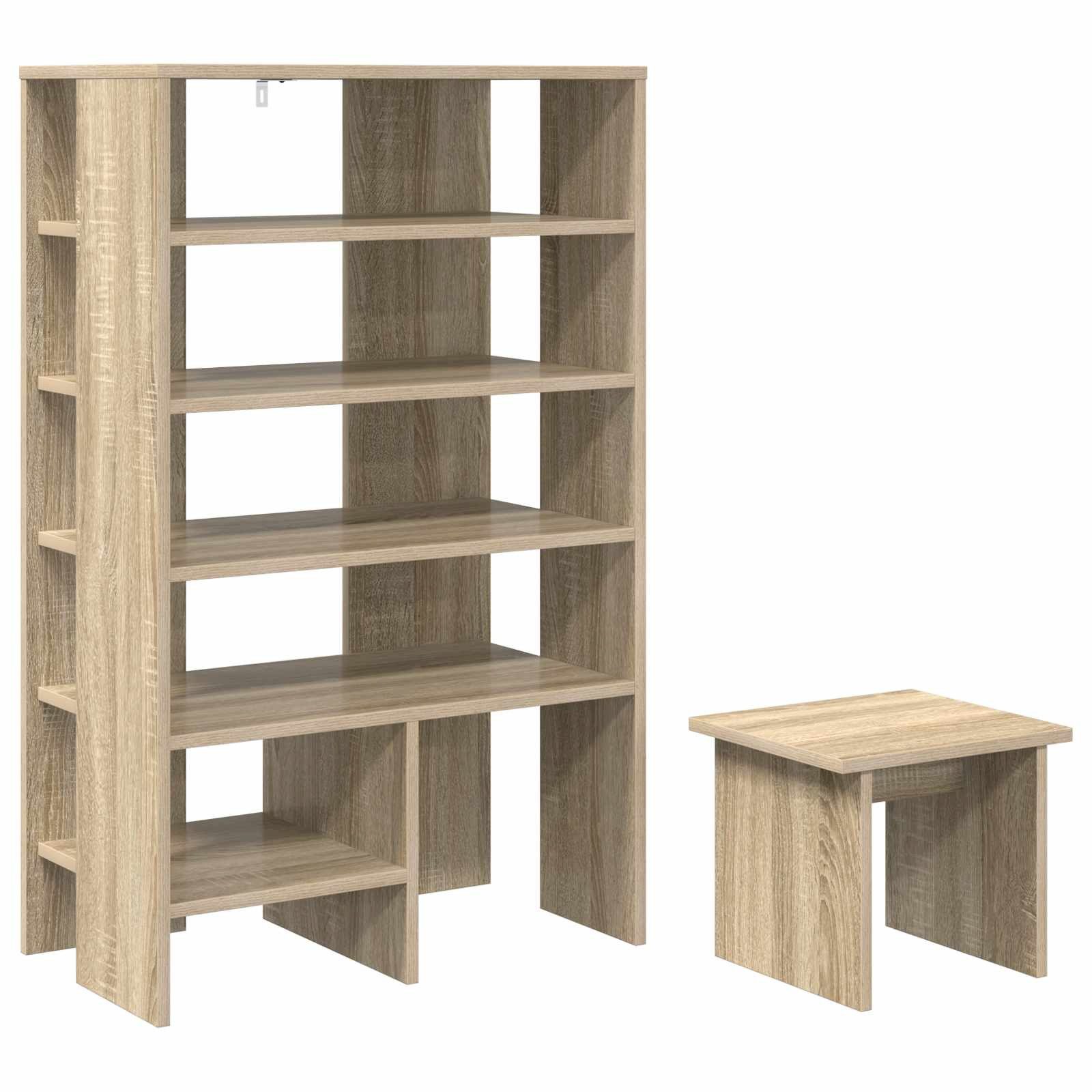 vidaXL Schuhregal Schuhschrank 2 stk. 62 x 35 x 100 cm Holzwerkstoff Sonoma-Eiche, 2-tlg.