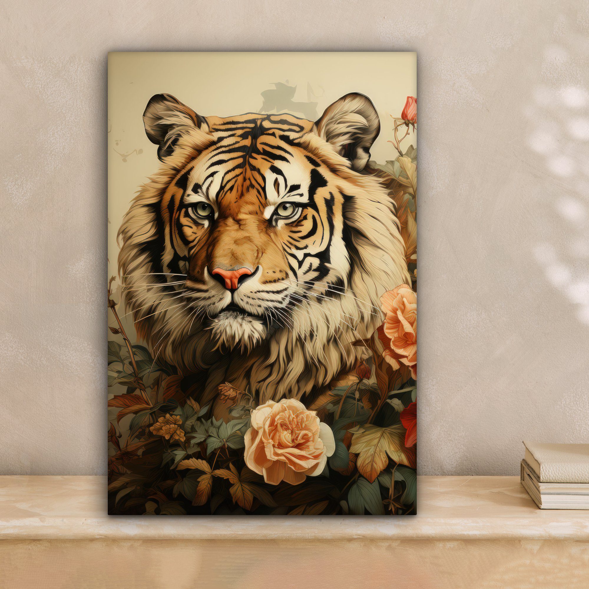 OneMillionCanvasses® Leinwandbild Vintage - Tiger - günstig online kaufen