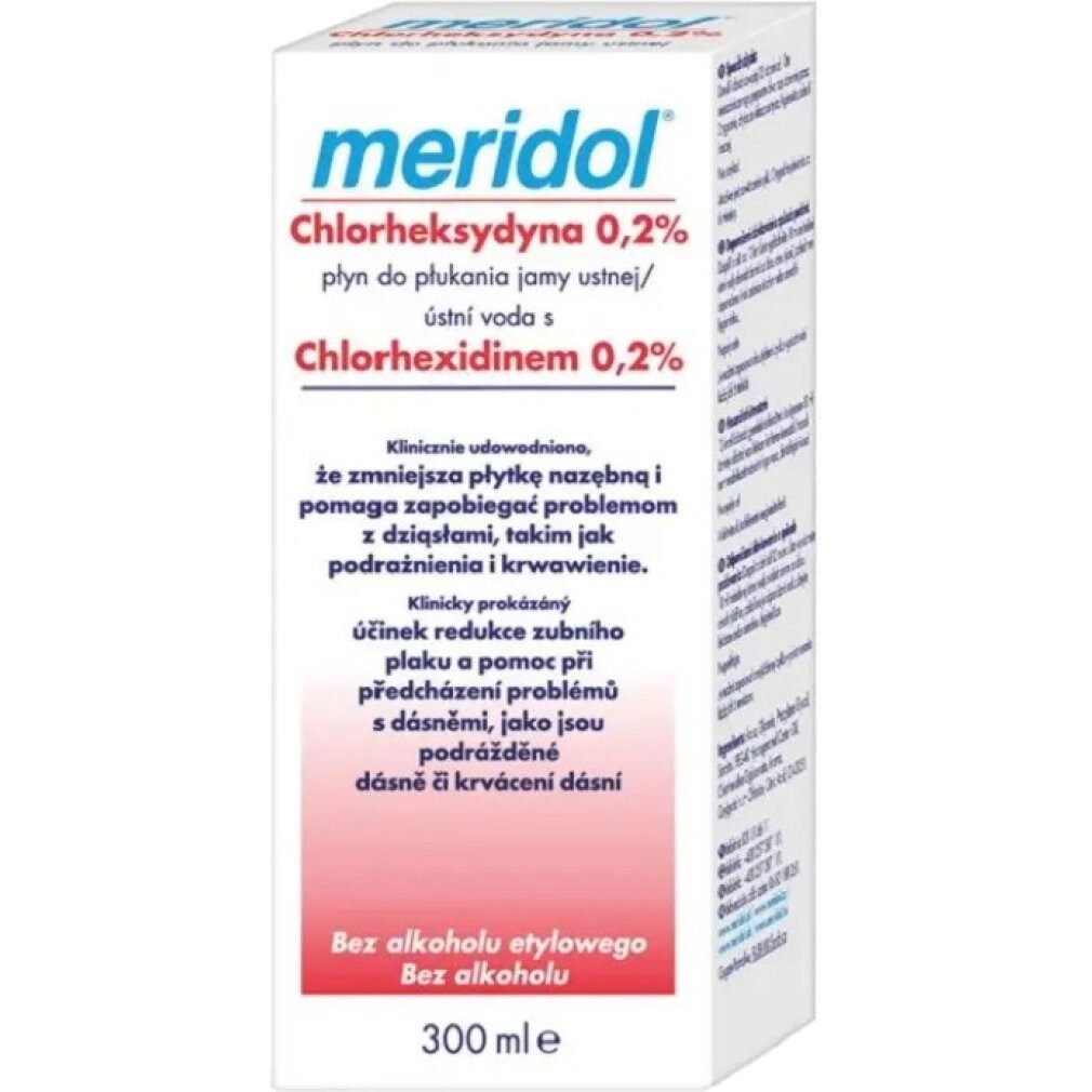 Meridol Mundspülung Жидкость для полоскания рта mit Chlorhexidin 300 ml, (Packung)
