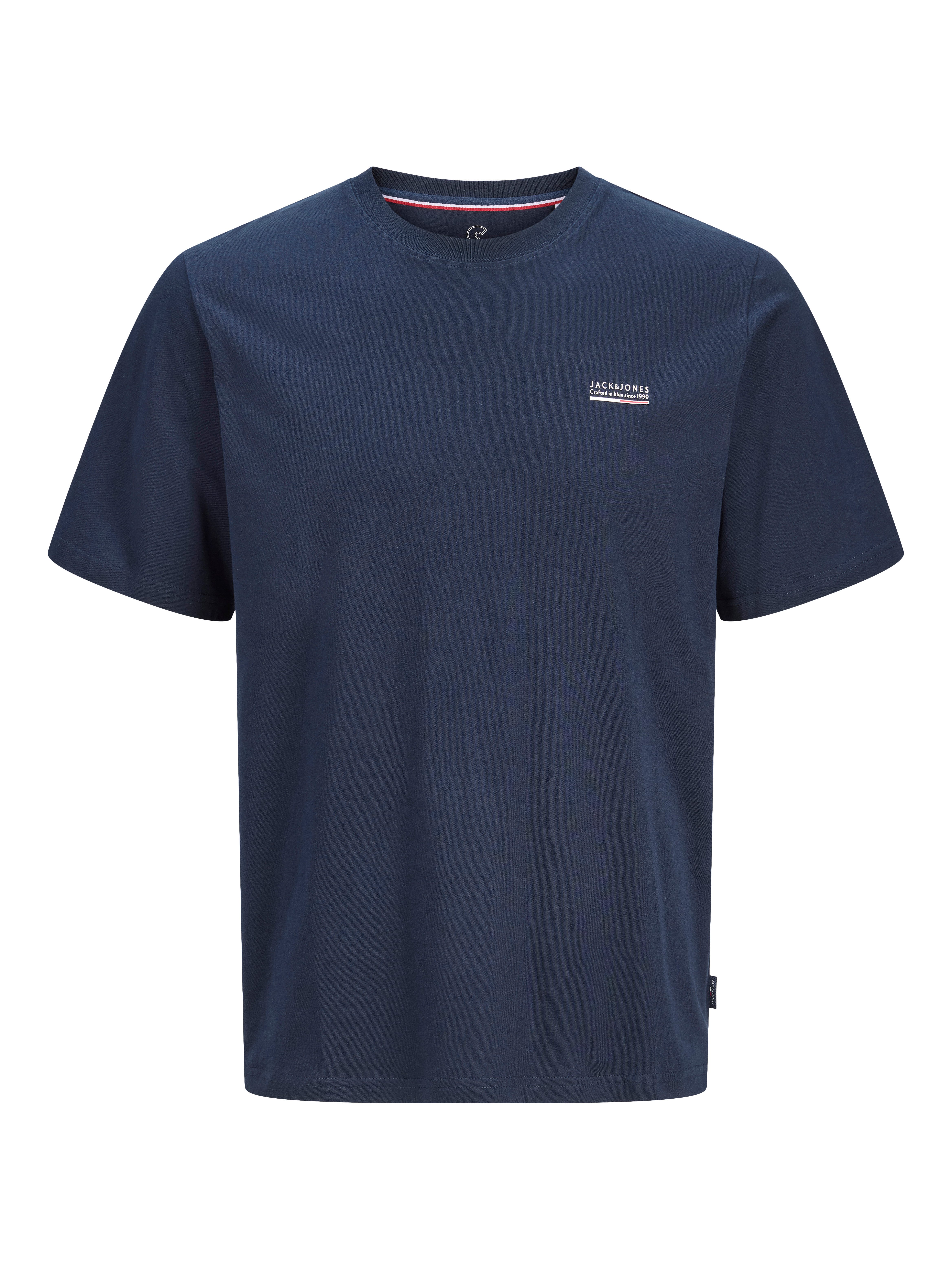 Jack & Jones Rundhalsshirt JJKYLE TEE SS CREW NECK aus Baumwolle und Jersey, mit geradem Abschluss, ohne Verschluss