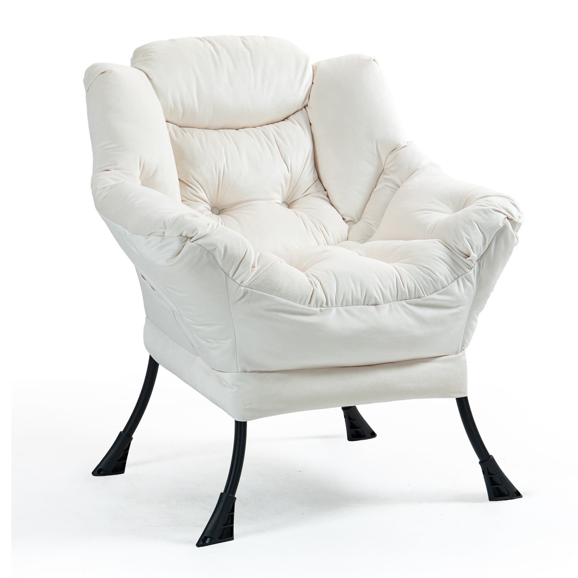 ANYSUN Loungesessel Relaxsessel aus Samt mit Nackenstütze, ergonomisch weich gepolstert (Sessel mit optionalem Fußhocker, Relaxsessel), Kompakter Relaxsessel 75 x 80 x 85 cm, wahlweise mit Fußhocker
