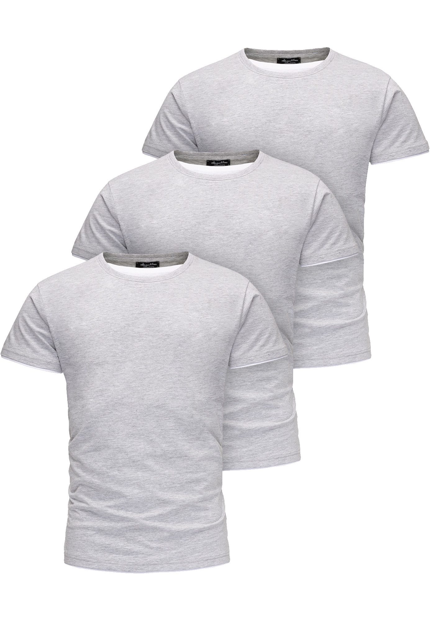Amaci&Sons T-Shirt 3. LAKEWOOD 3er-Pack T-Shirts günstig online kaufen