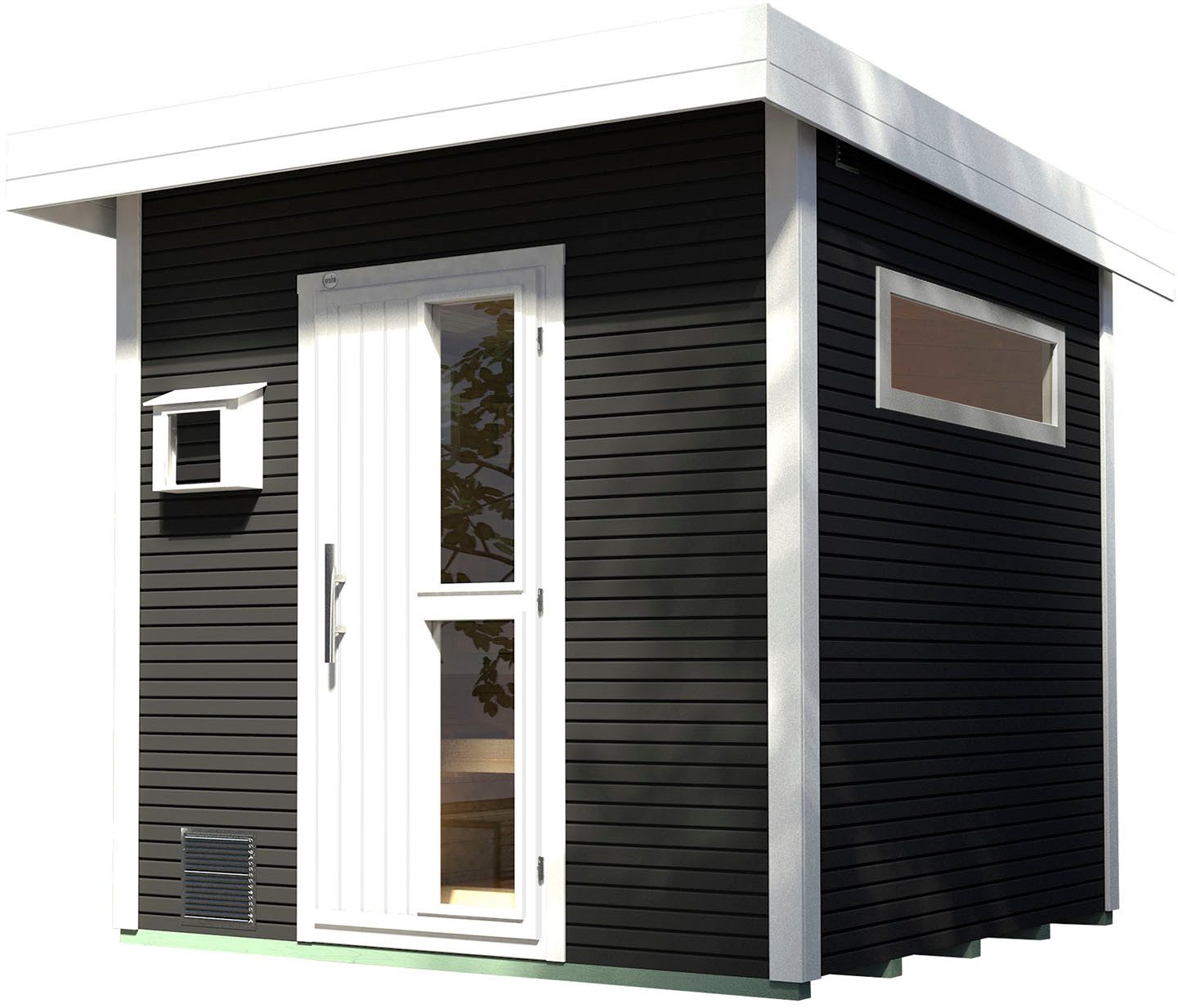 weka Saunahaus Design-Saunahaus KUOPIO 1, BxTxH: 263 x 298 x 253 cm, 45 mm, Blockbohlen, modernes wekaLine-Profil